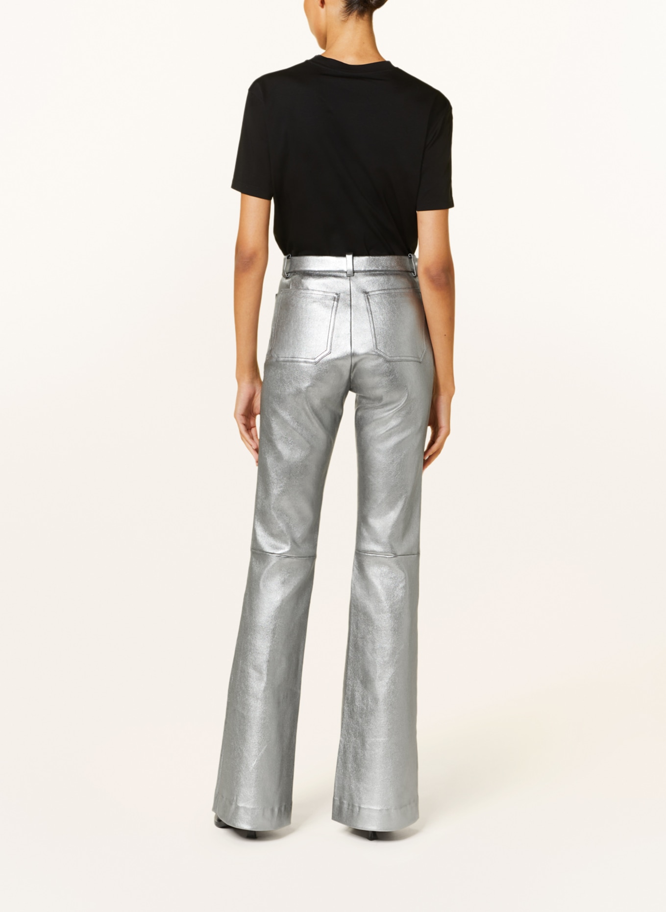 STOULS Leather trousers LAURENT, Color: SILVER (Image 3)