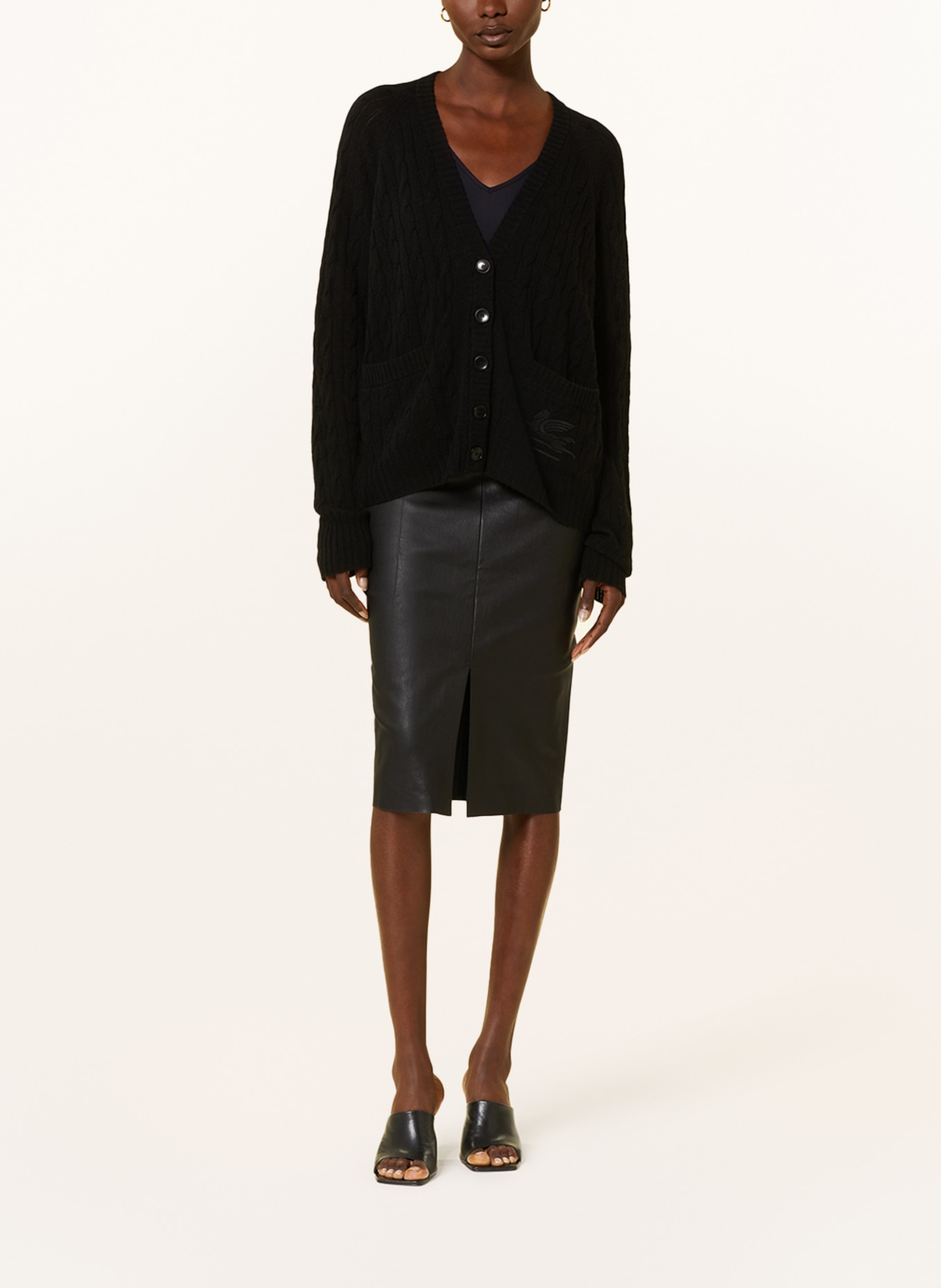 STOULS Leather skirt CARMEN, Color: BLACK (Image 2)