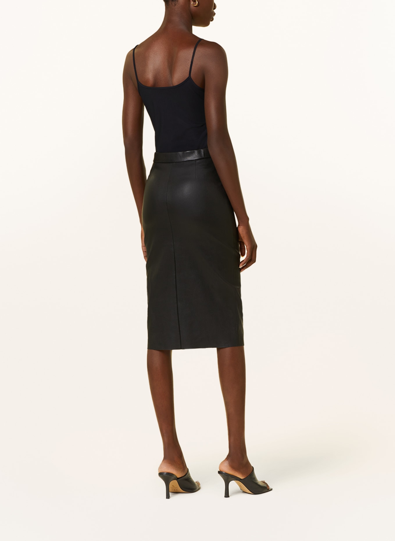 STOULS Leather skirt CARMEN, Color: BLACK (Image 3)