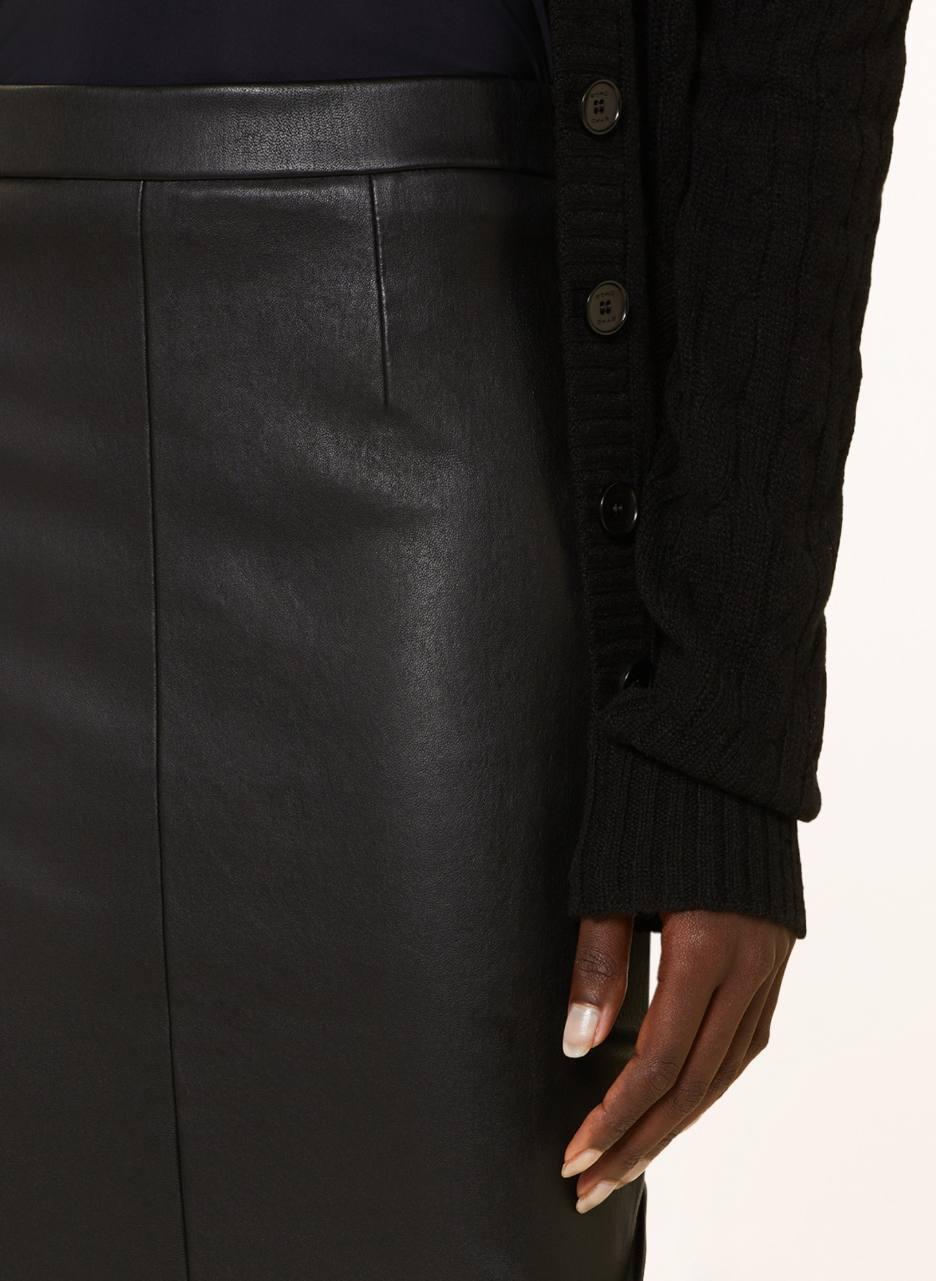 STOULS Leather skirt CARMEN, Color: BLACK (Image 4)