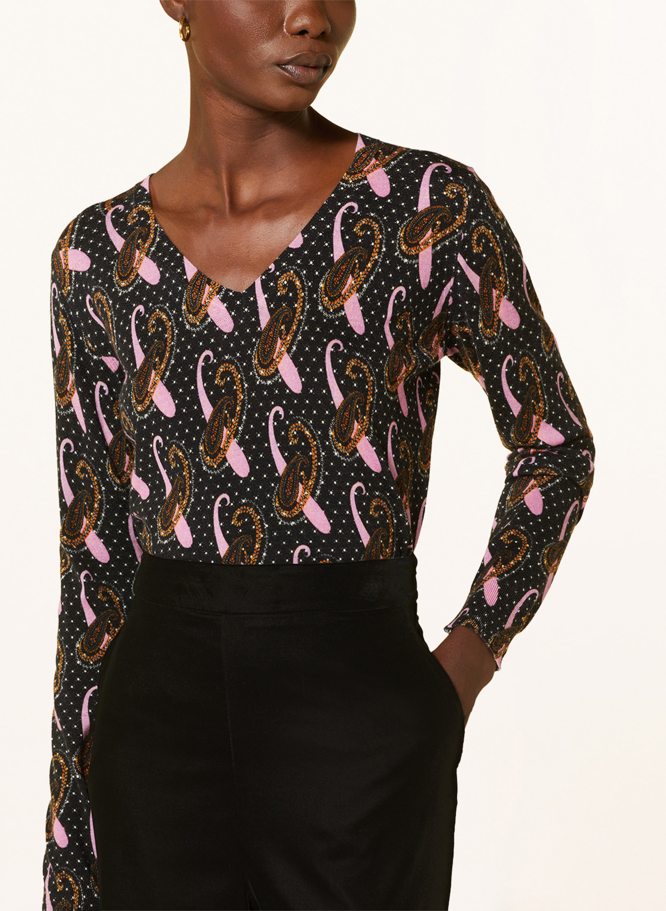 ETRO Sweater, Color: BLACK/ ORANGE/ PINK (Image 4)