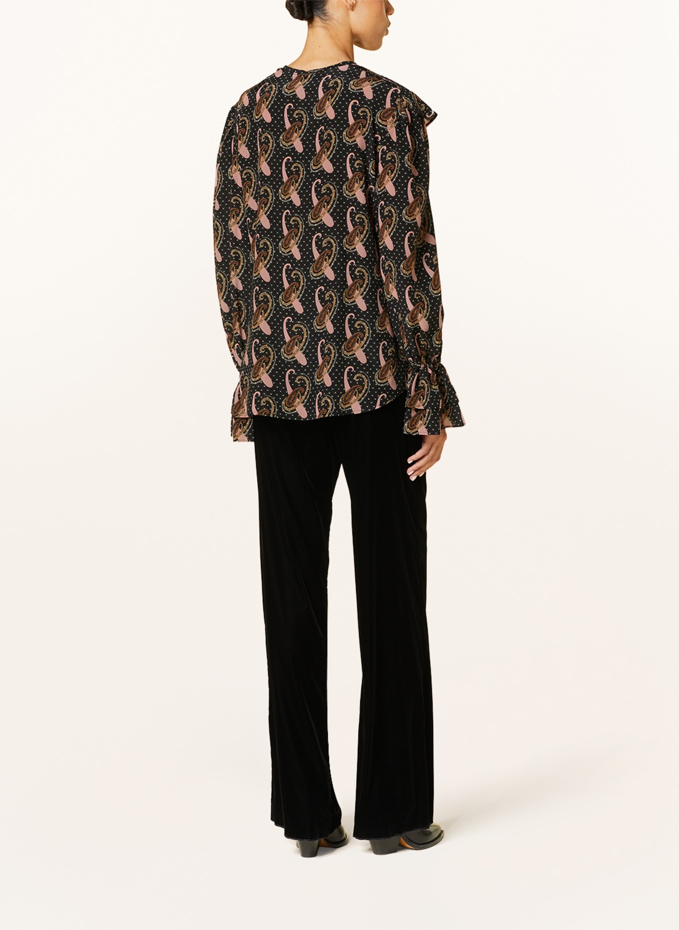 ETRO Silk blouse with ruffles, Color: BLACK/ PINK/ ORANGE (Image 3)