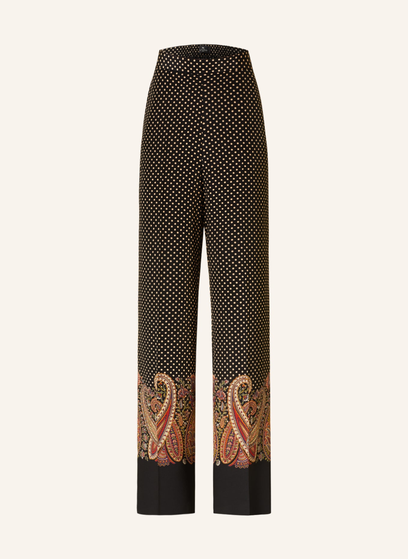 ETRO Wide leg trousers made of silk, Color: BLACK/ BEIGE/ RED (Image 1)