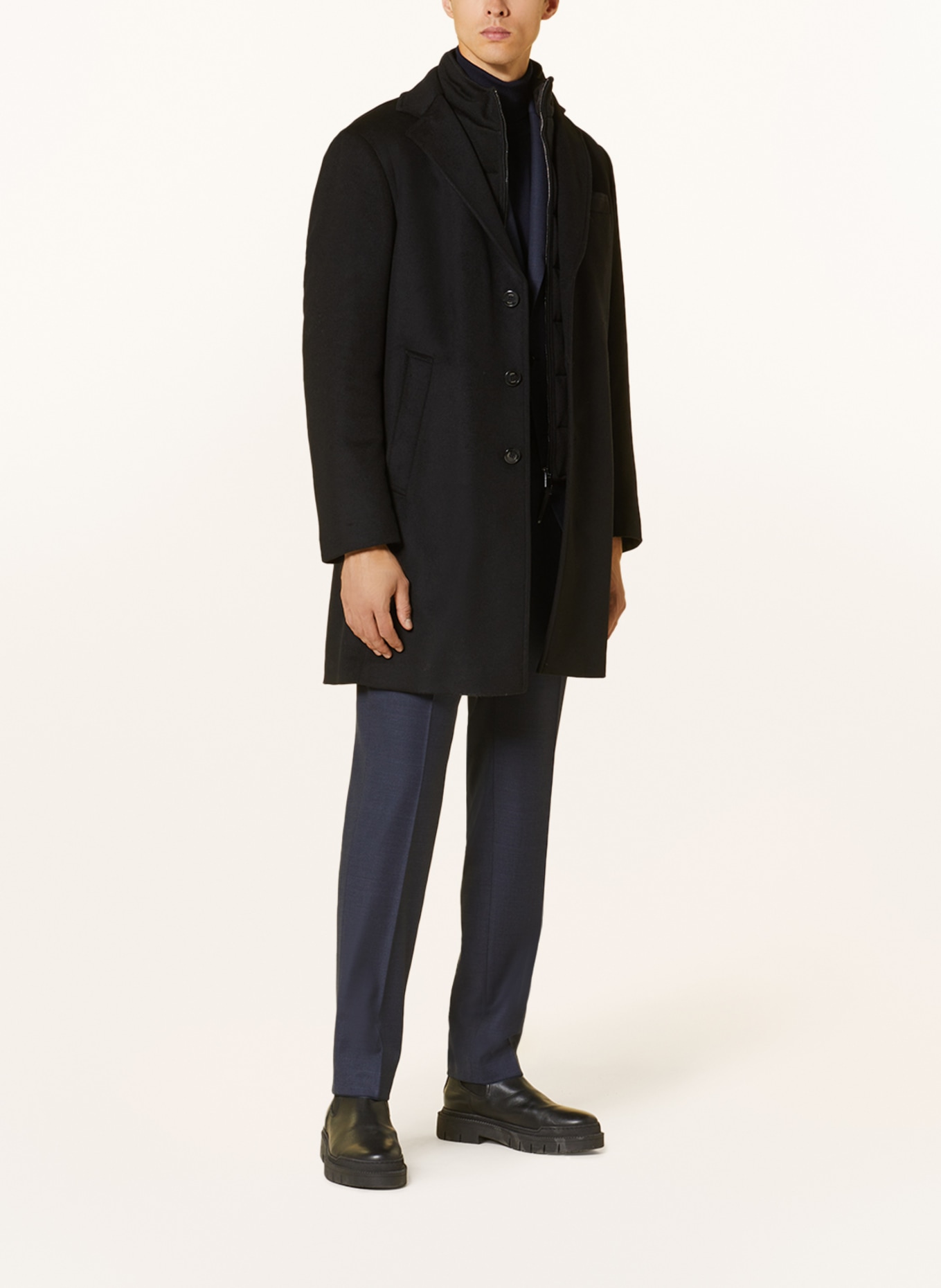 JOOP! Wool coat MORRIS with detachable trim, Color: BLACK (Image 2)