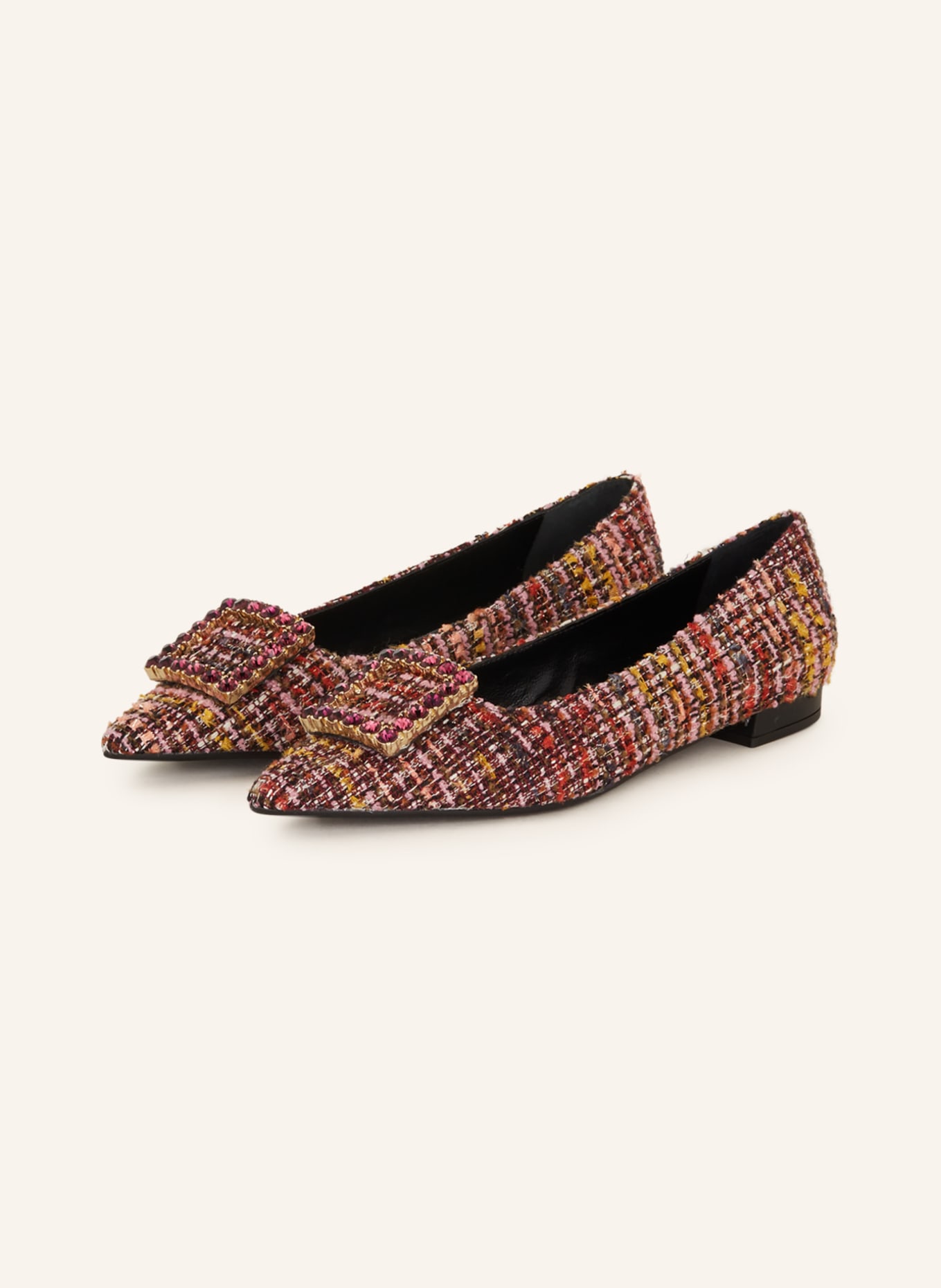 FESTA Ballet flats AMAIA with decorative gems, Color: PINK/ DARK YELLOW/ RED (Image 1)