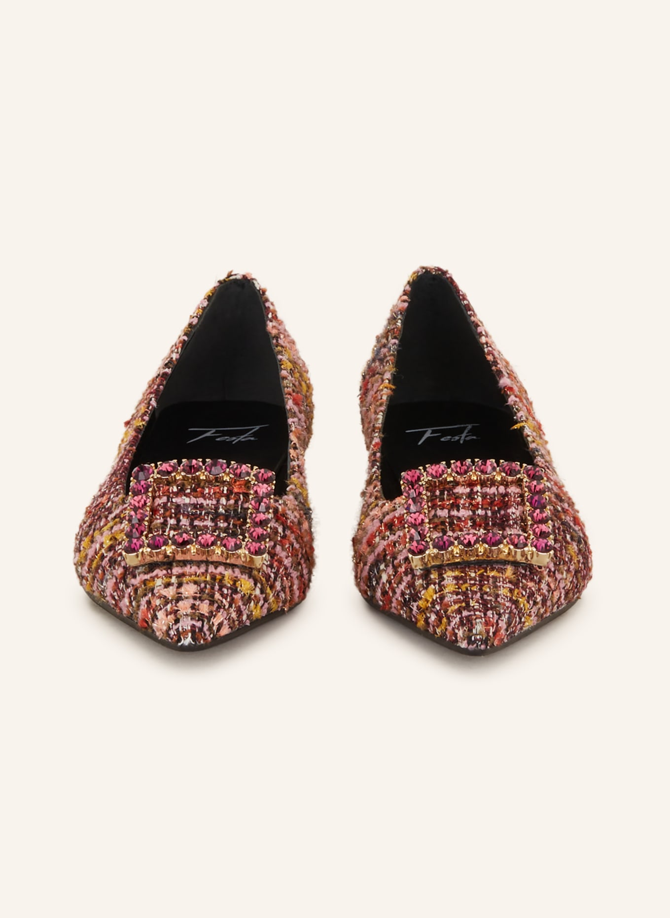 FESTA Ballet flats AMAIA with decorative gems, Color: PINK/ DARK YELLOW/ RED (Image 3)