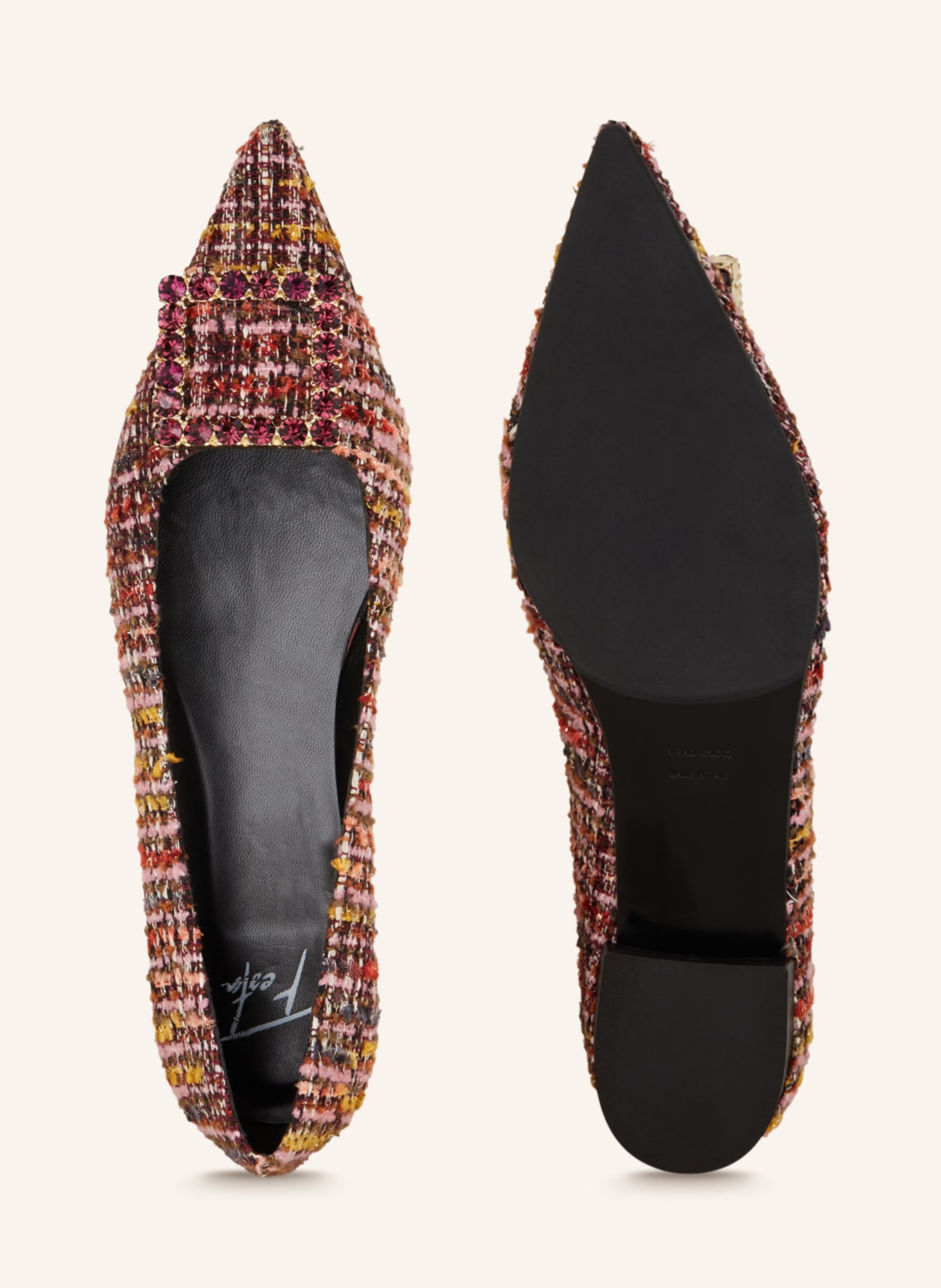 FESTA Ballet flats AMAIA with decorative gems, Color: PINK/ DARK YELLOW/ RED (Image 5)