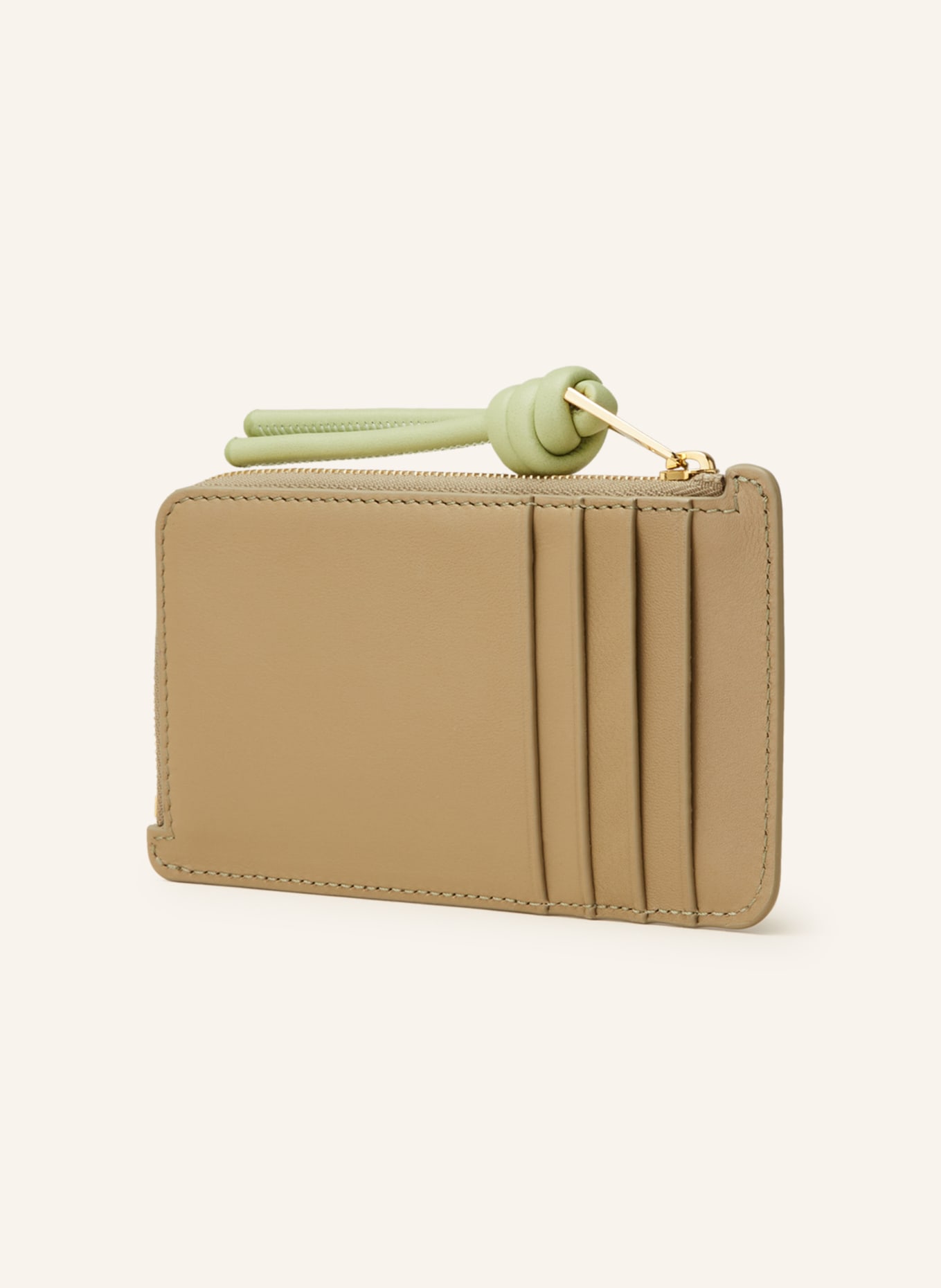 LOEWE Card case with coin compartment, Color: BEIGE/ LIGHT GREEN (Image 2)