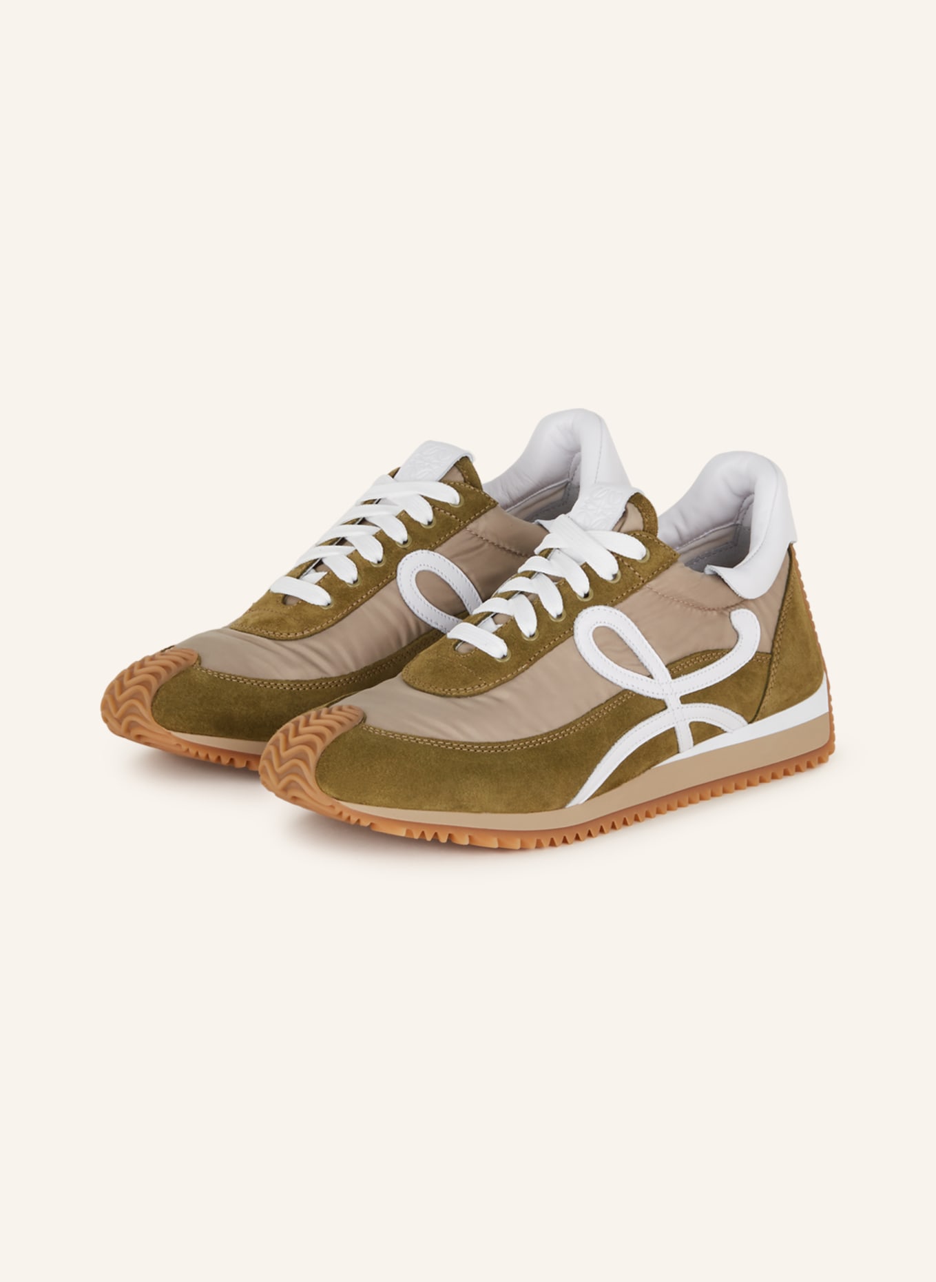 LOEWE Sneakers FLOW RUNNER, Color: OLIVE/ WHITE (Image 1)