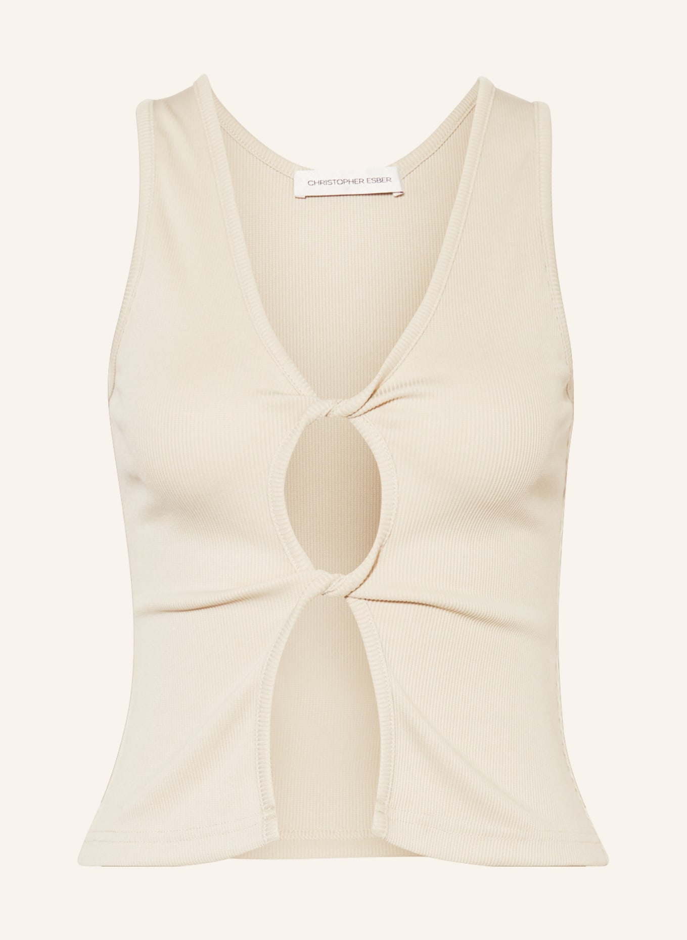 CHRISTOPHER ESBER Top OPEN TWIST with cut-out, Color: CREAM (Image 1)