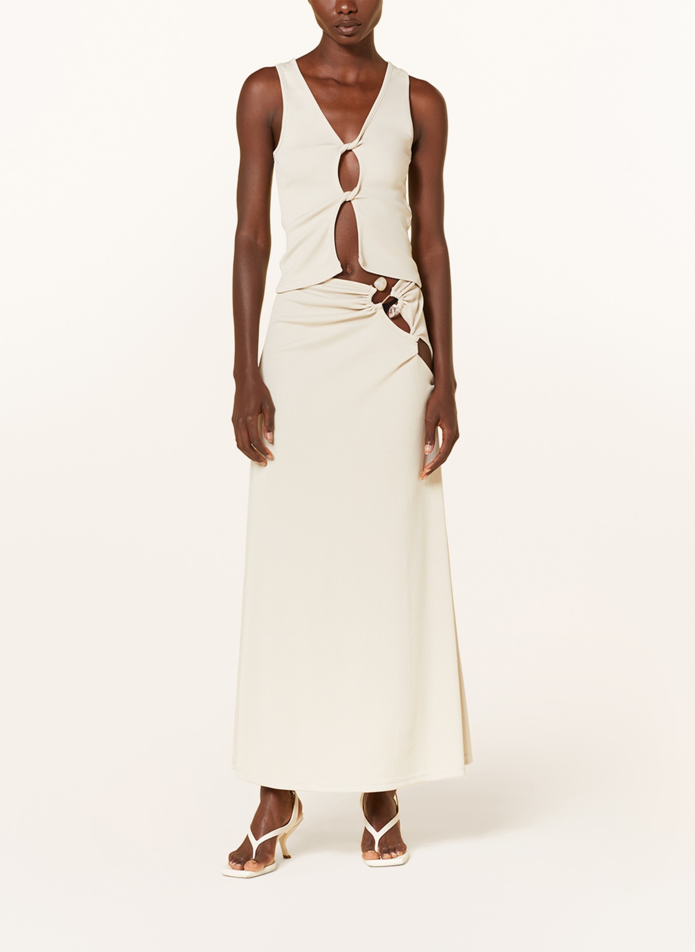CHRISTOPHER ESBER Top OPEN TWIST with cut-out, Color: CREAM (Image 2)
