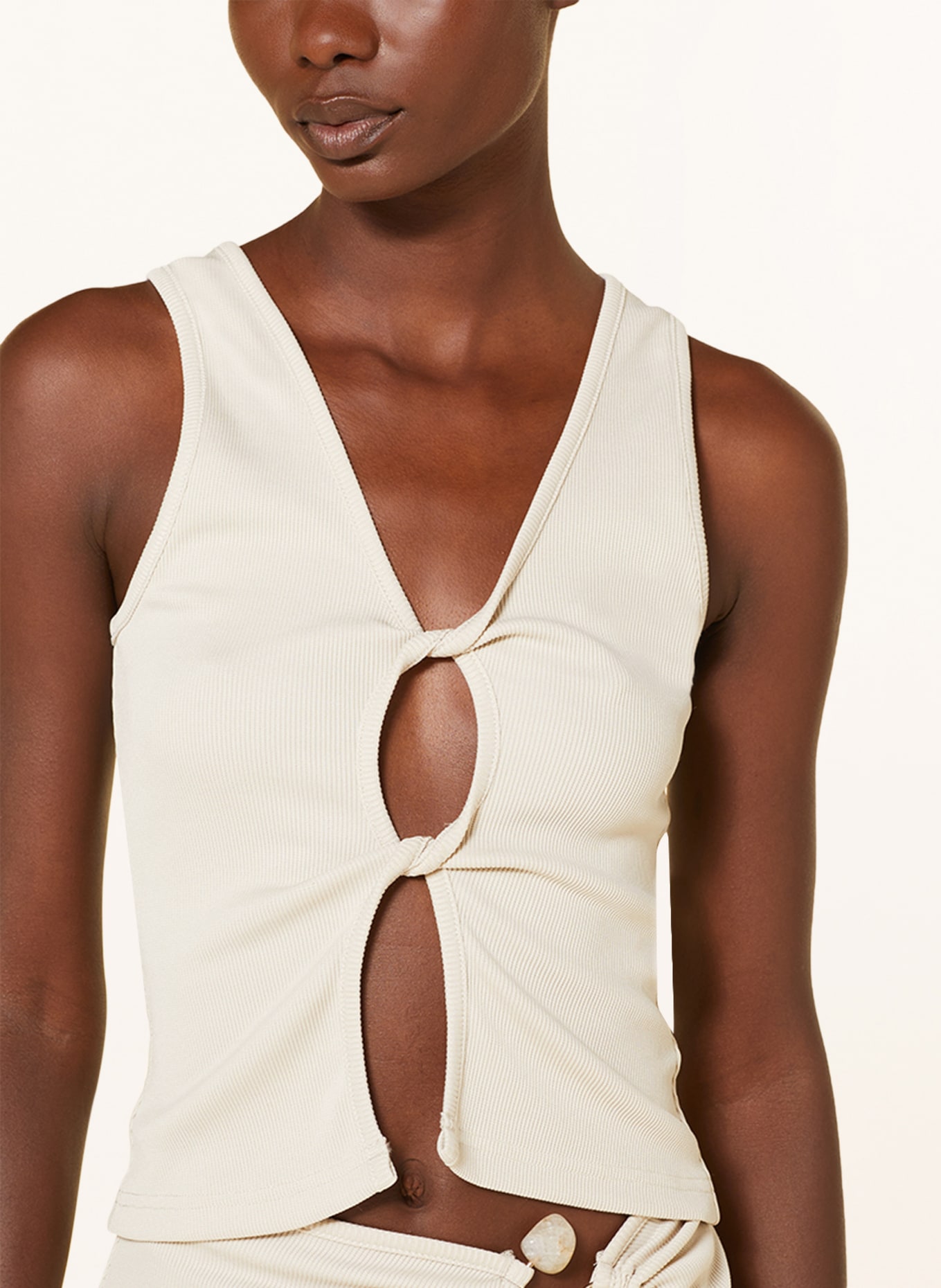CHRISTOPHER ESBER Top OPEN TWIST with cut-out, Color: CREAM (Image 4)