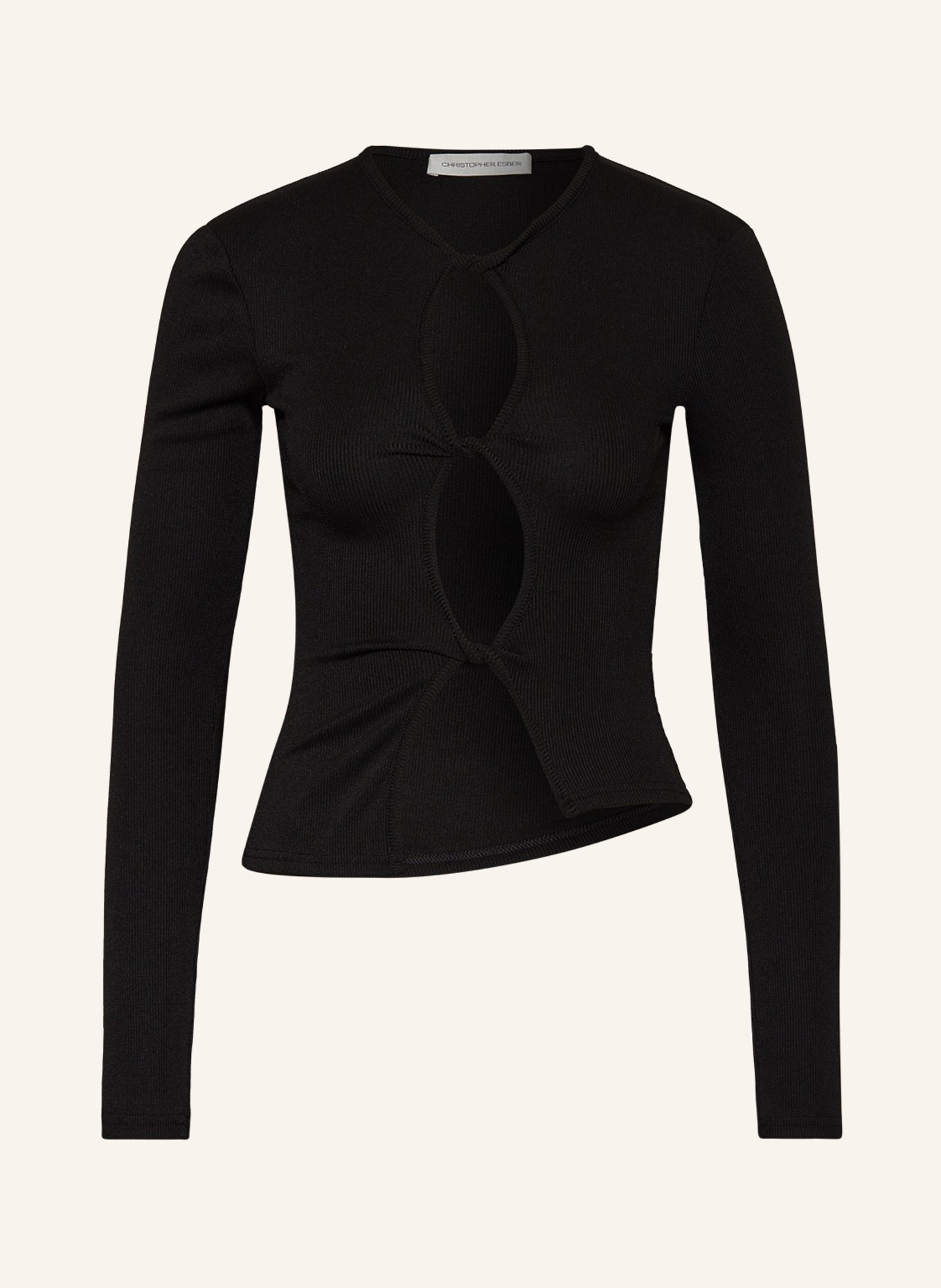 CHRISTOPHER ESBER Long sleeve shirt with cut-out, Color: BLACK (Image 1)