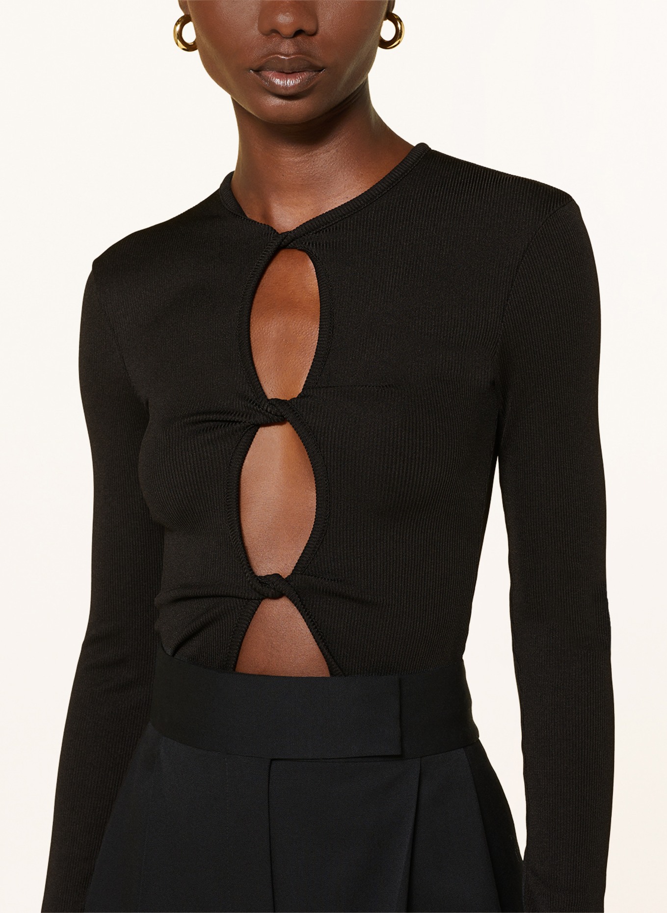 CHRISTOPHER ESBER Long sleeve shirt with cut-out, Color: BLACK (Image 4)