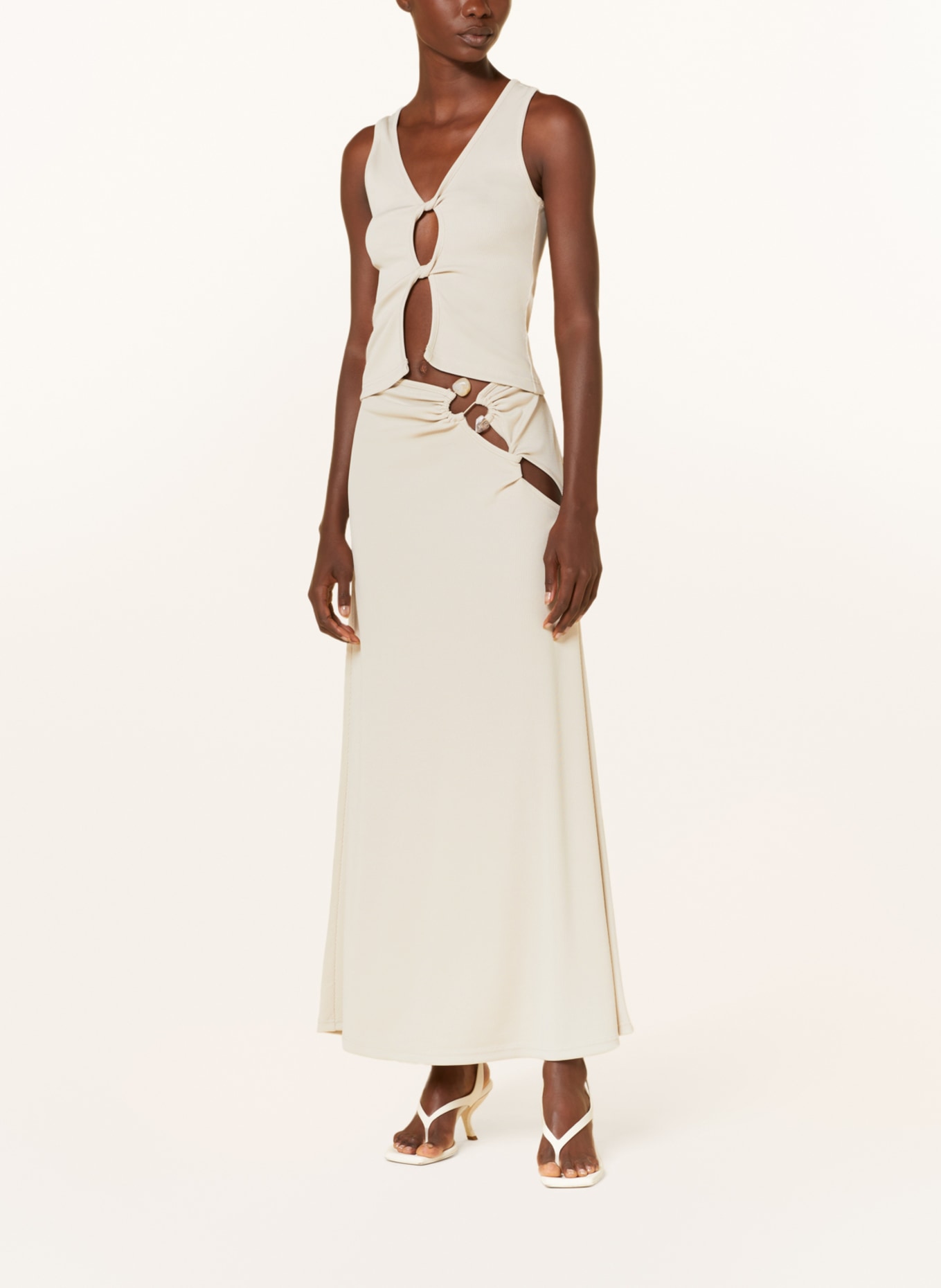 CHRISTOPHER ESBER Skirt CHASM CAY with cut-outs, Color: CREAM (Image 2)
