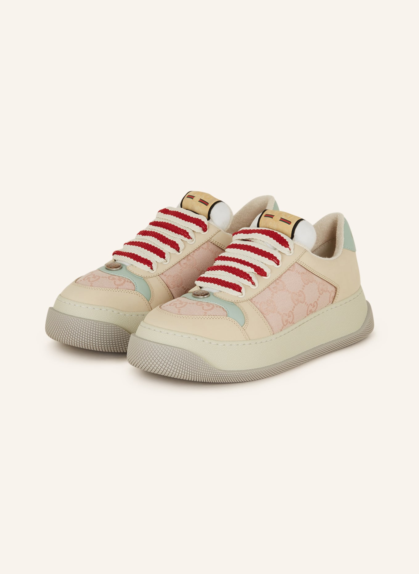 GUCCI Sneakers DOUBLE SCREENER, Color: BEIGE/ PINK (Image 1)