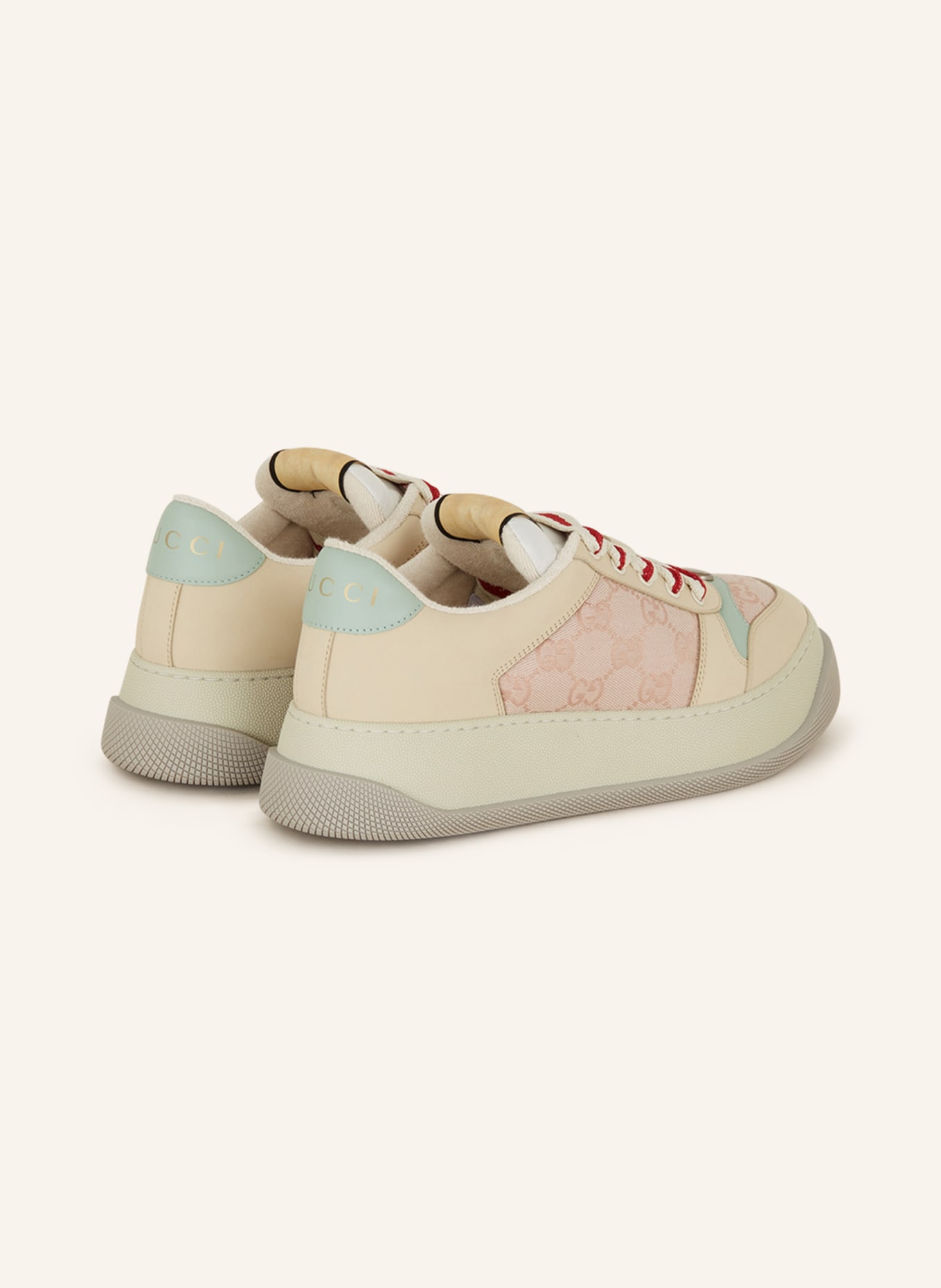GUCCI Sneakers DOUBLE SCREENER, Color: BEIGE/ PINK (Image 2)