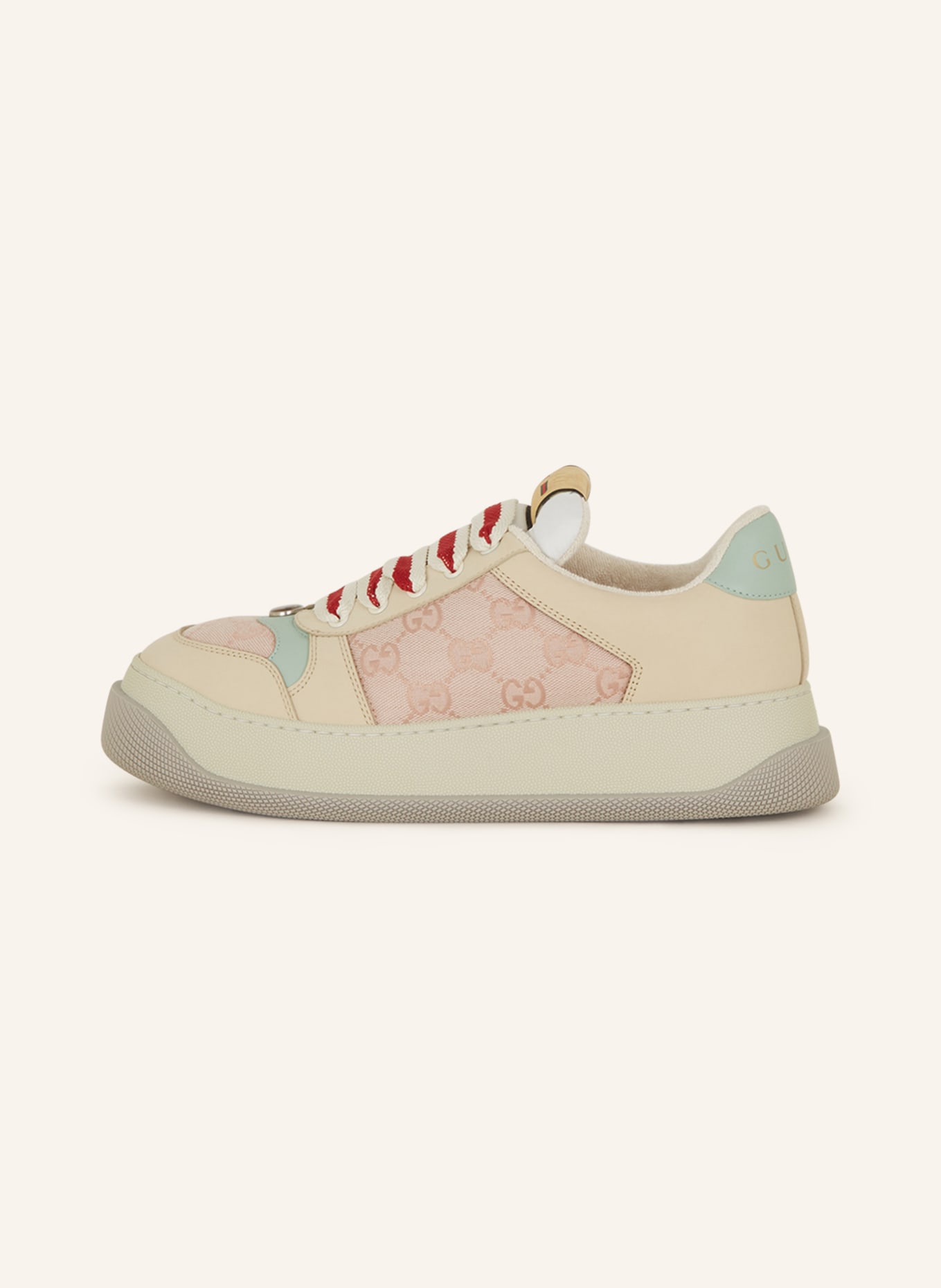 GUCCI Sneakers DOUBLE SCREENER, Color: BEIGE/ PINK (Image 4)