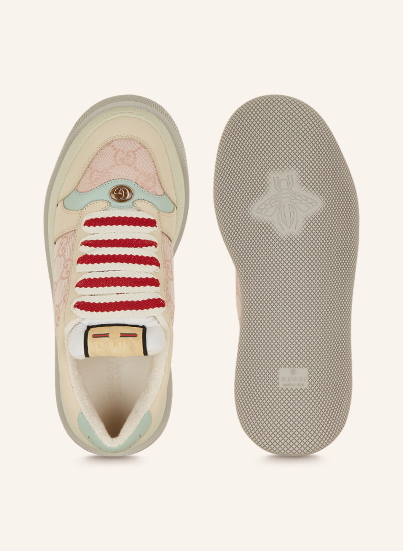 GUCCI Sneakers DOUBLE SCREENER, Color: BEIGE/ PINK (Image 5)