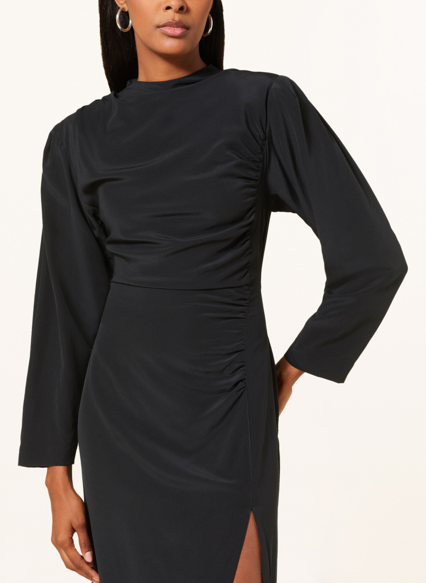 ENVELOPE 1976 Silk dress JET, Color: BLACK (Image 4)