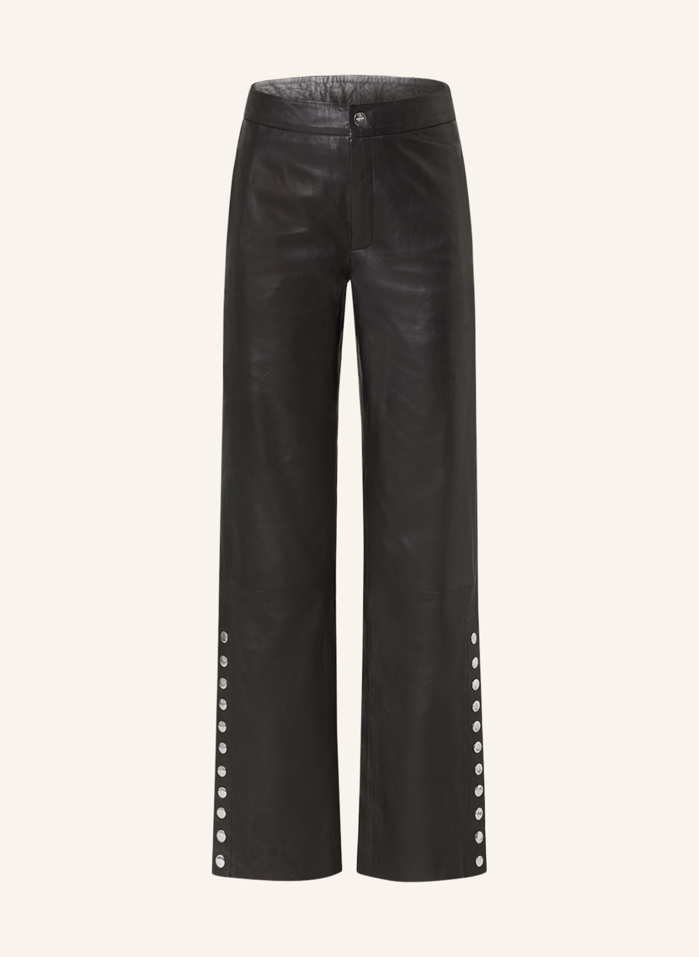 ENVELOPE 1976 Leather trousers, Color: BLACK (Image 1)