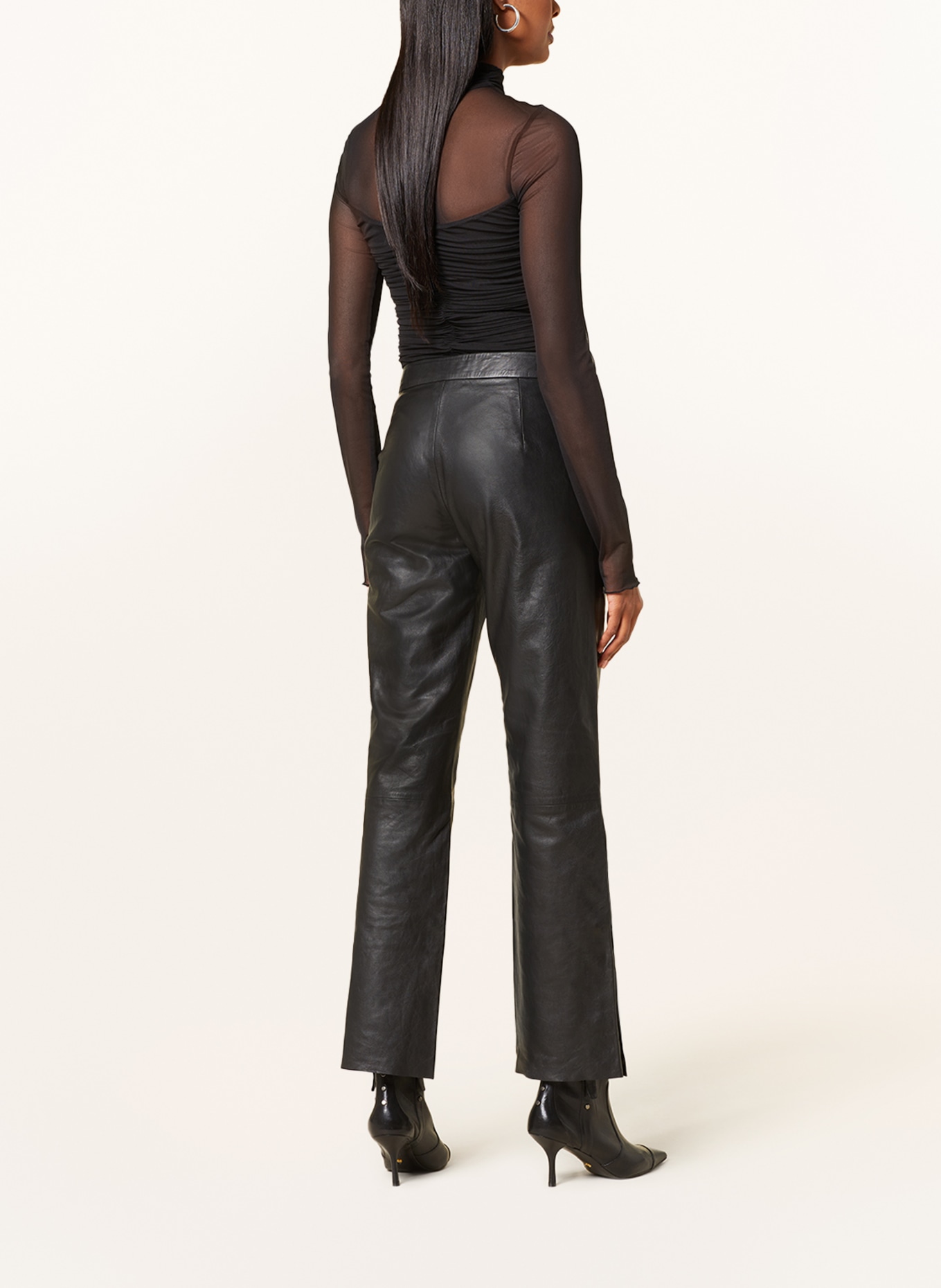 ENVELOPE 1976 Leather trousers, Color: BLACK (Image 3)