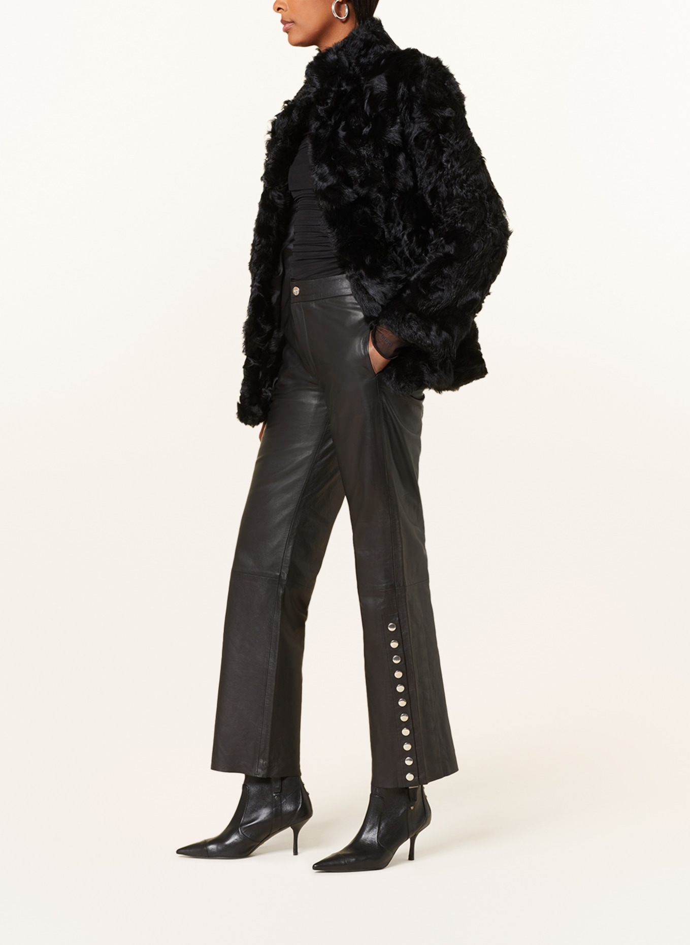 ENVELOPE 1976 Leather trousers, Color: BLACK (Image 4)