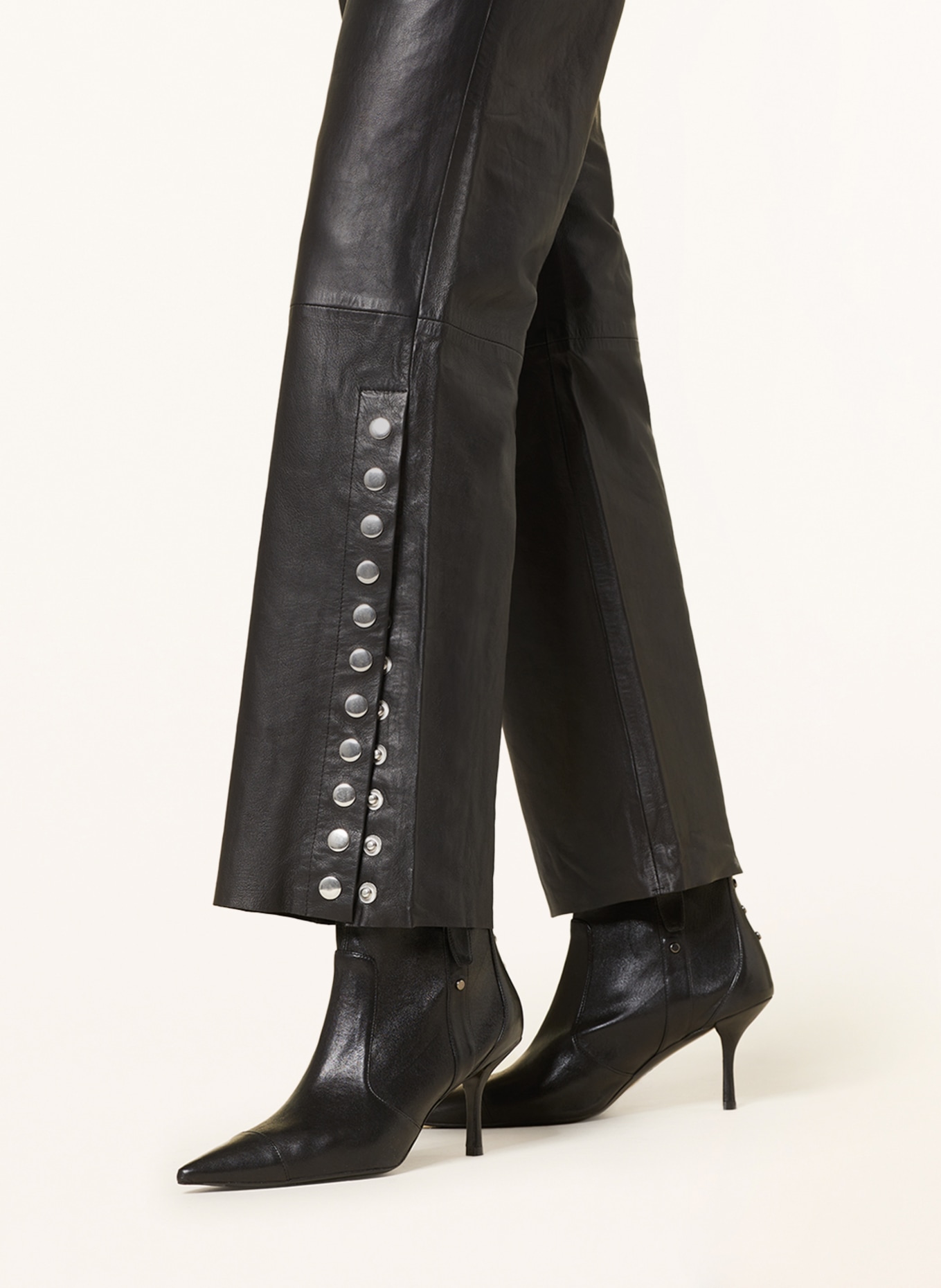 ENVELOPE 1976 Leather trousers, Color: BLACK (Image 5)