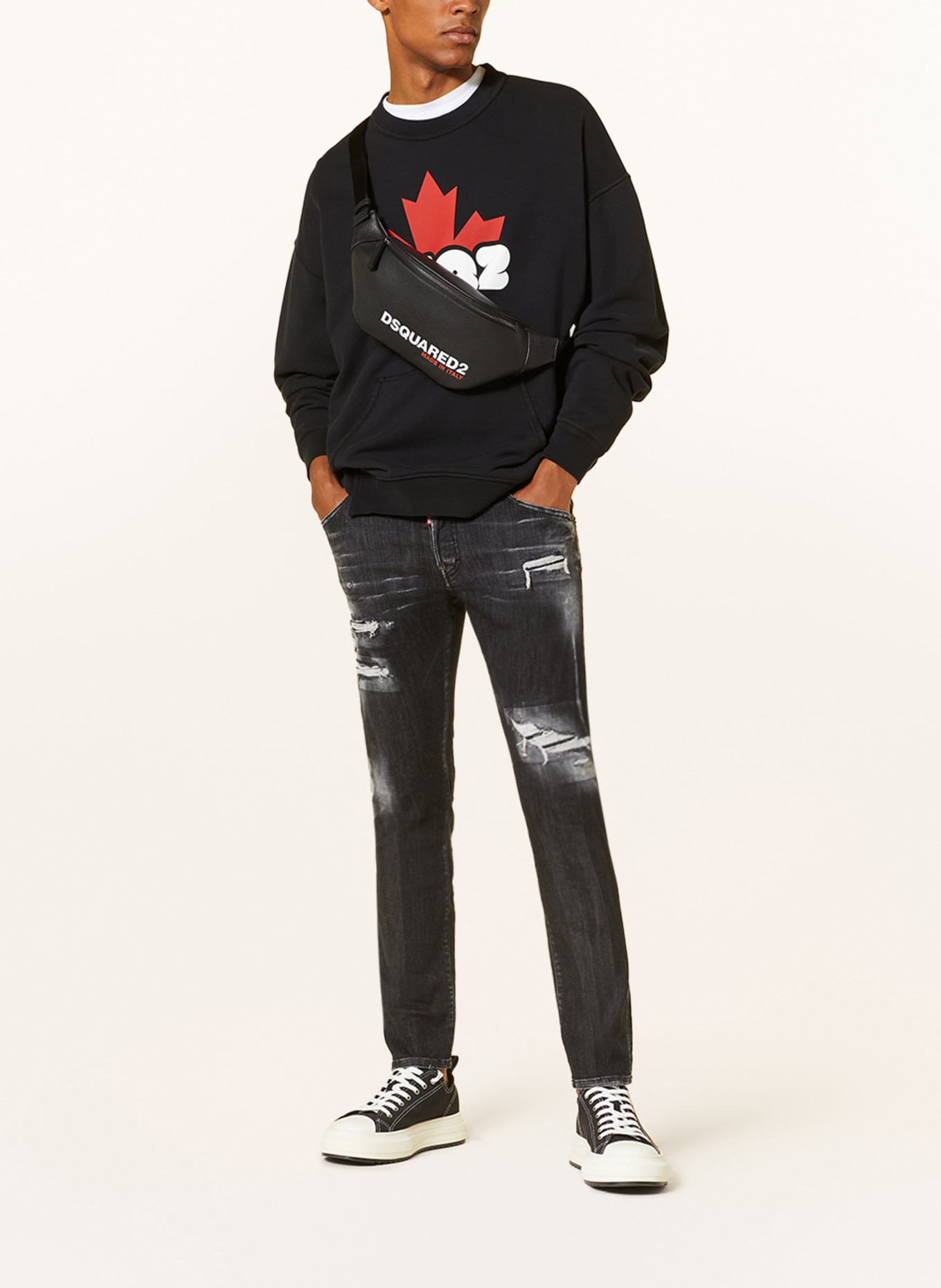 DSQUARED2 Destroyed Jeans SKATER Skinny Fit, Farbe: 900 BLACK (Bild 2)