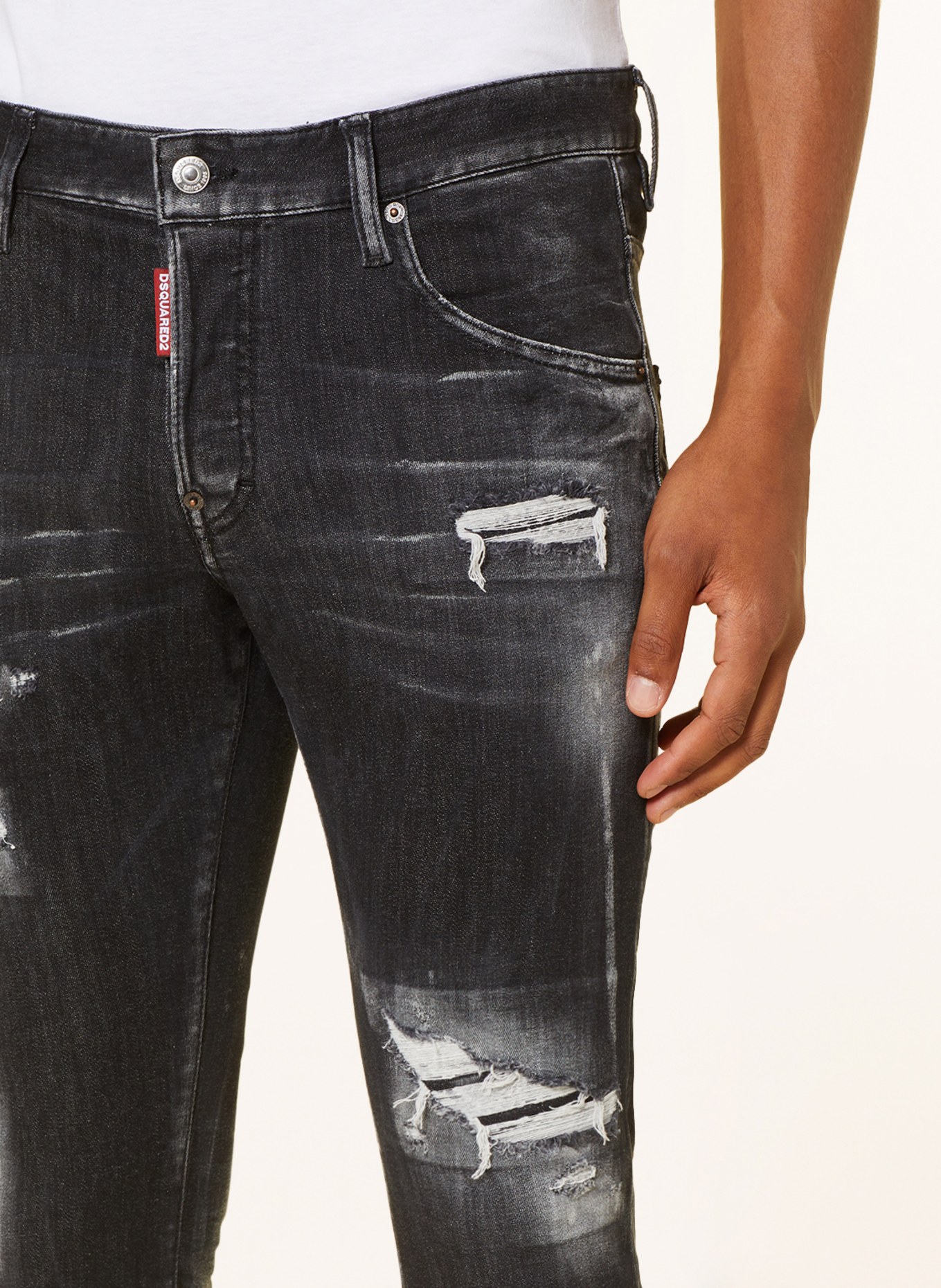 DSQUARED2 Destroyed jeans SKATER Skinny Fit, Color: 900 BLACK (Image 5)