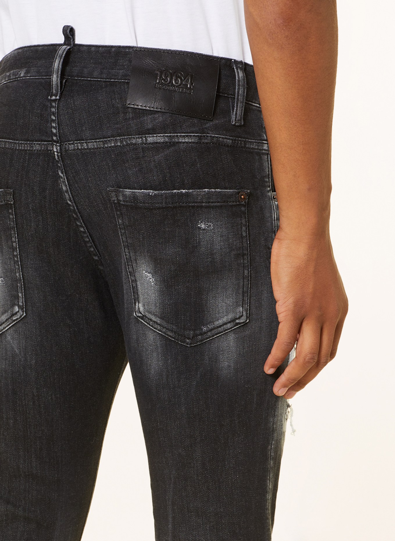 DSQUARED2 Destroyed jeans SKATER Skinny Fit, Color: 900 BLACK (Image 6)