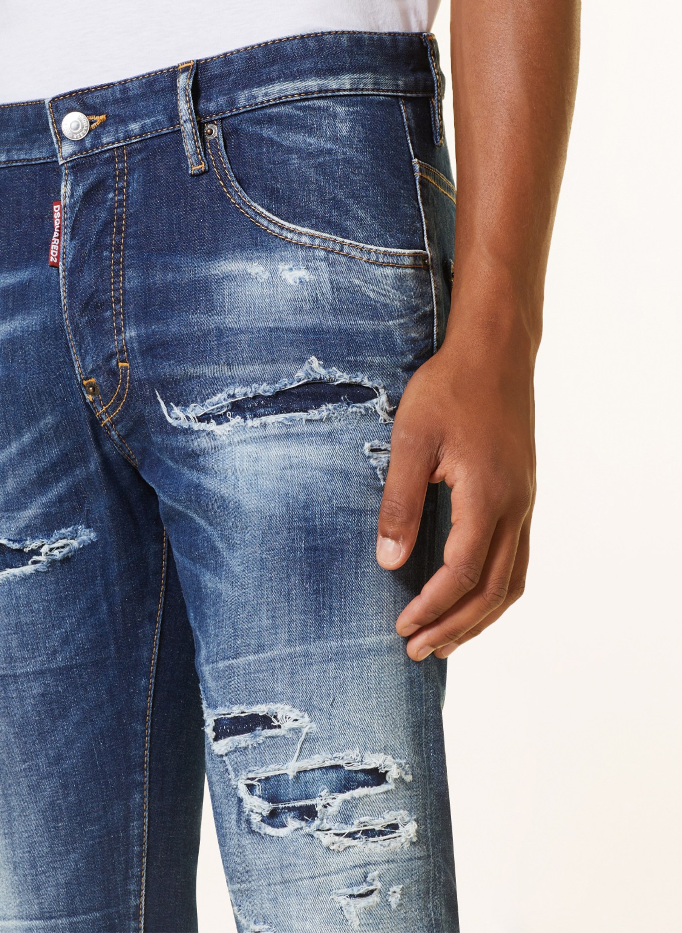 DSQUARED2 Destroyed jeans SKATER Skinny Fit, Color: 470 NAVY BLUE (Image 5)