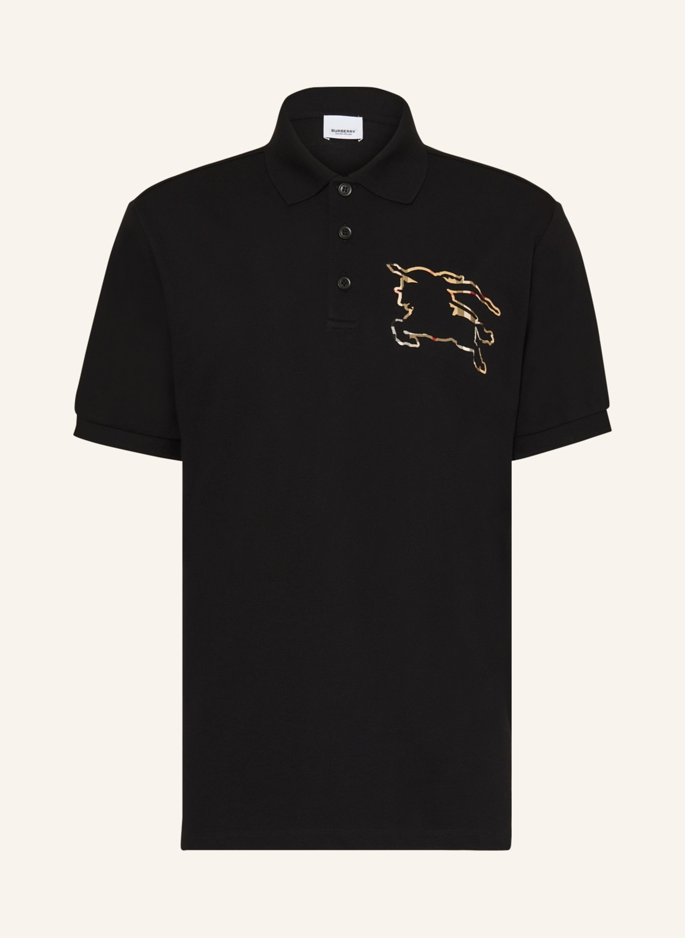 BURBERRY Piqué-Poloshirt WINSLOW, Farbe: SCHWARZ (Bild 1)