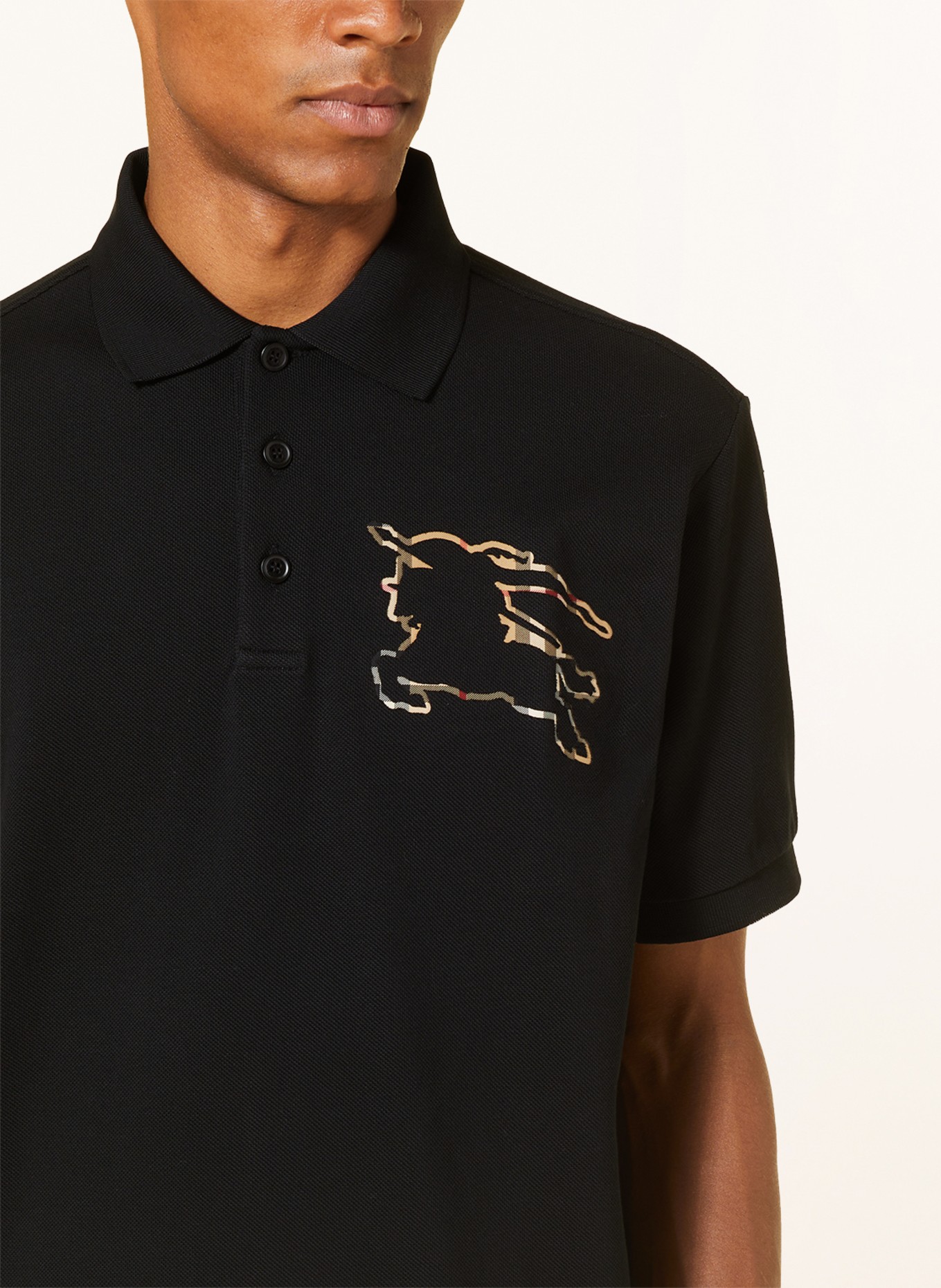 BURBERRY Piqué polo shirt WINSLOW, Color: BLACK (Image 4)