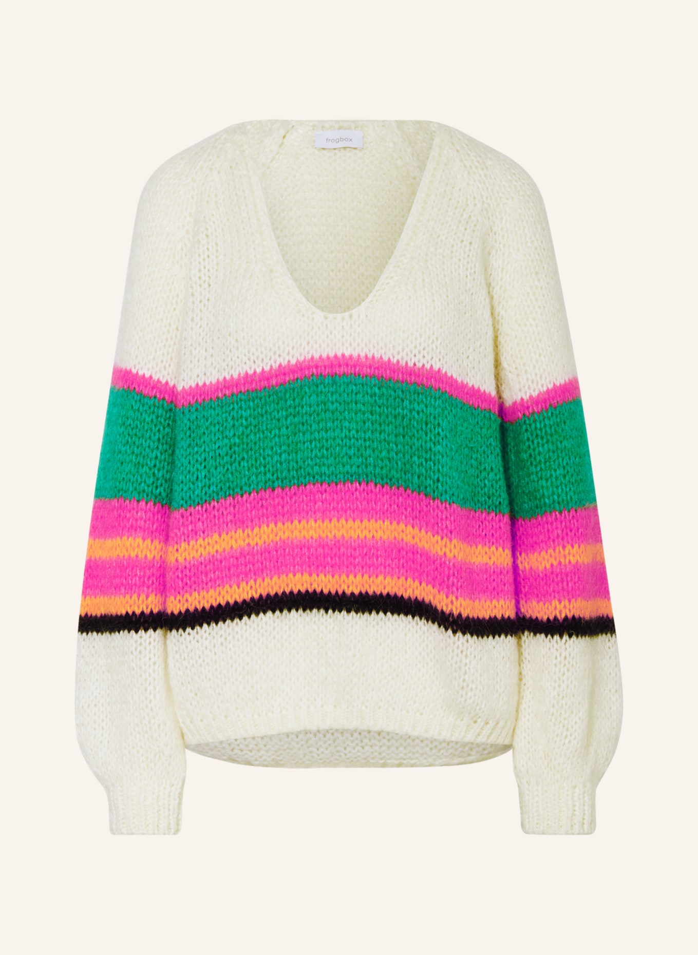 FrogBox Sweater, Color: ECRU/ GREEN/ PINK (Image 1)
