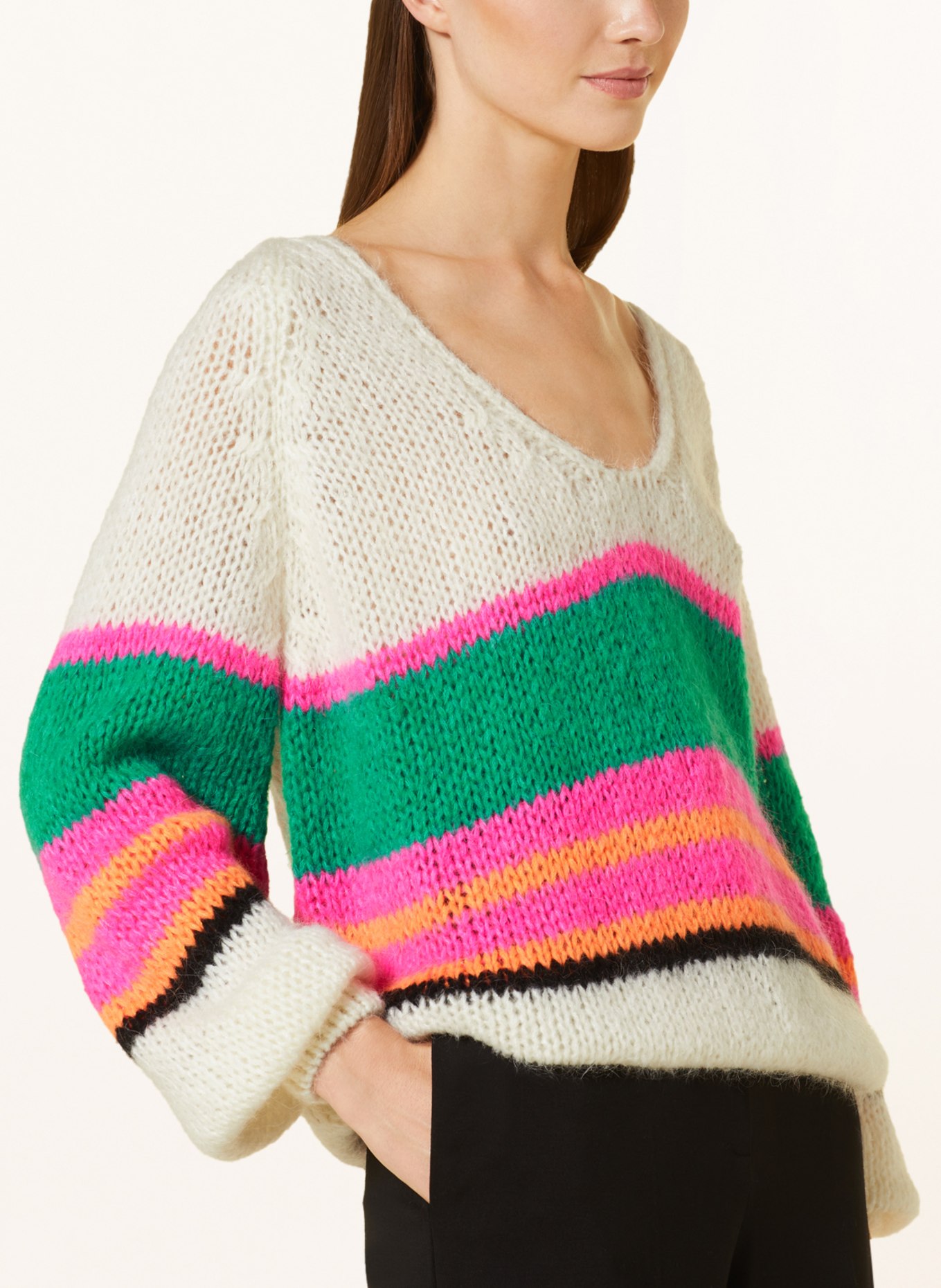 FrogBox Sweater, Color: ECRU/ GREEN/ PINK (Image 4)