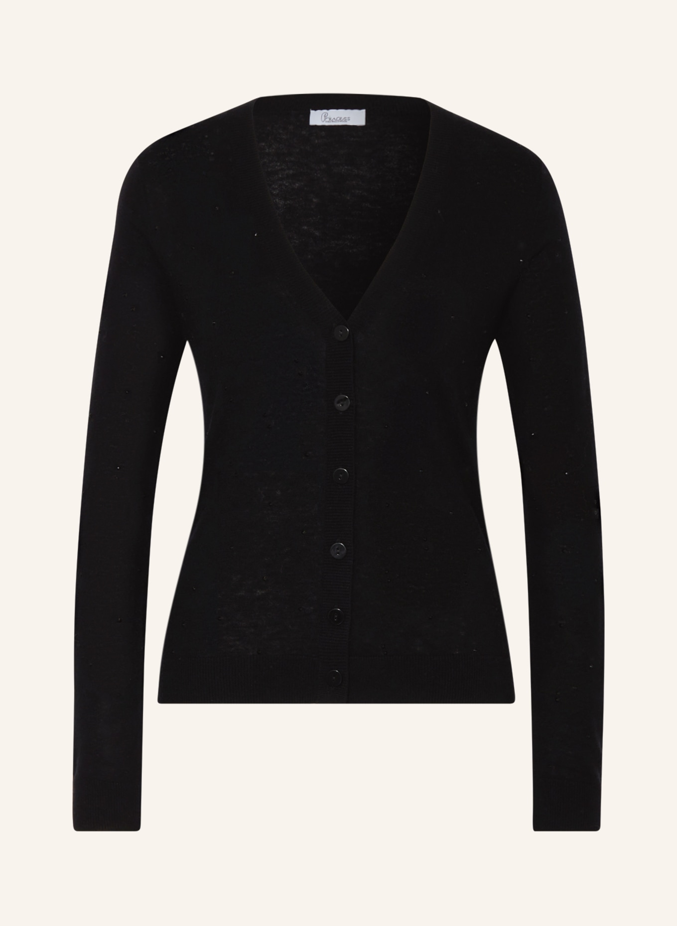 Princess GOES HOLLYWOOD Cardigan with cashmere and decorative gems, Color: BLACK (Image 1)