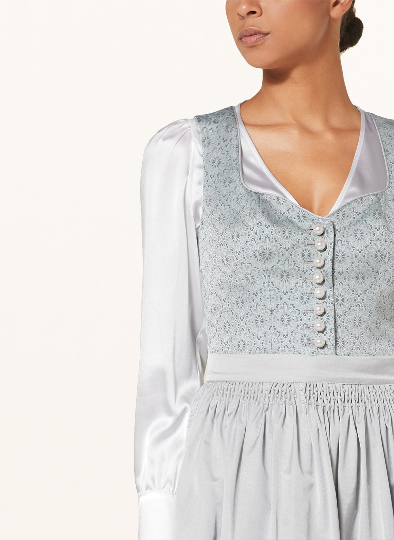SPORTALM Dirndl blouse made of silk, Color: CREAM (Image 3)