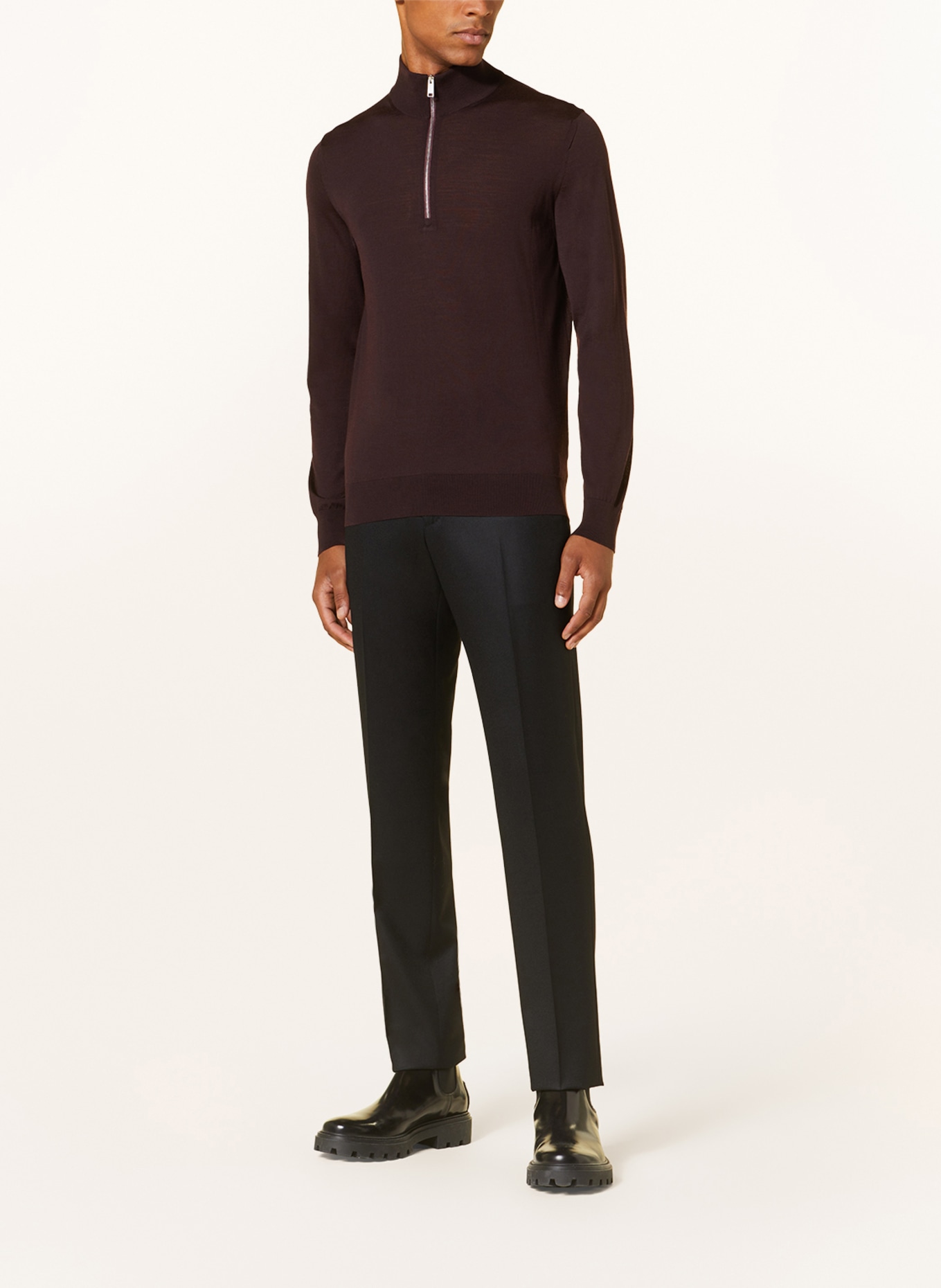ZEGNA Half-zip sweater: DARK RED