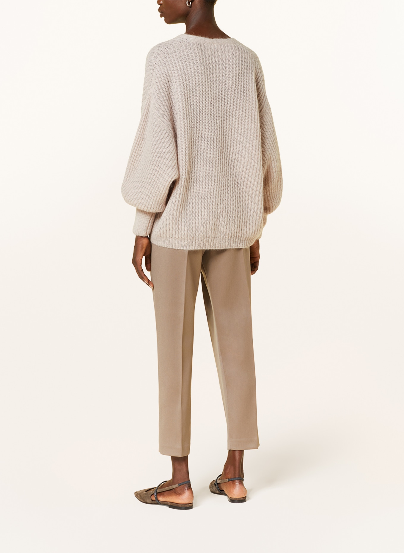 FABIANA FILIPPI Cardigan with mohair, Color: TAUPE (Image 3)