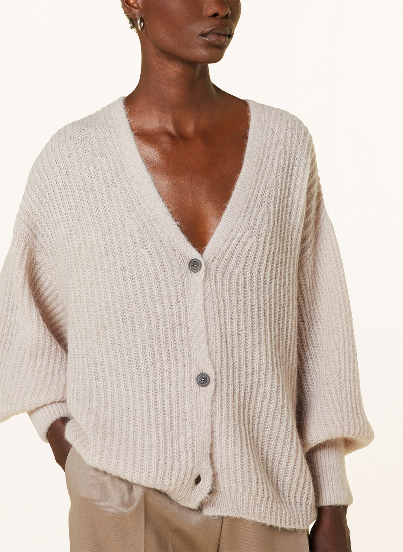 FABIANA FILIPPI Cardigan with mohair, Color: TAUPE (Image 4)