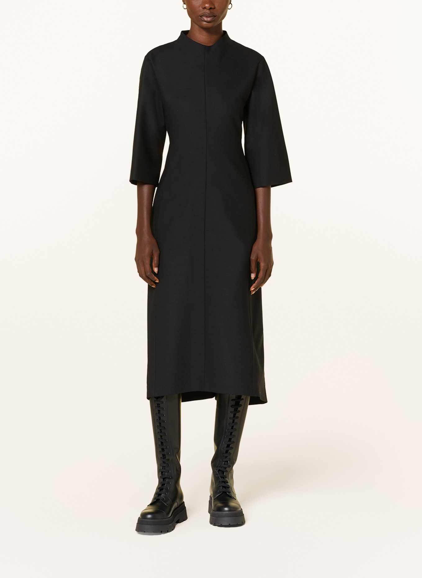 FABIANA FILIPPI Dress with 3/4 sleeves, Color: BLACK (Image 2)