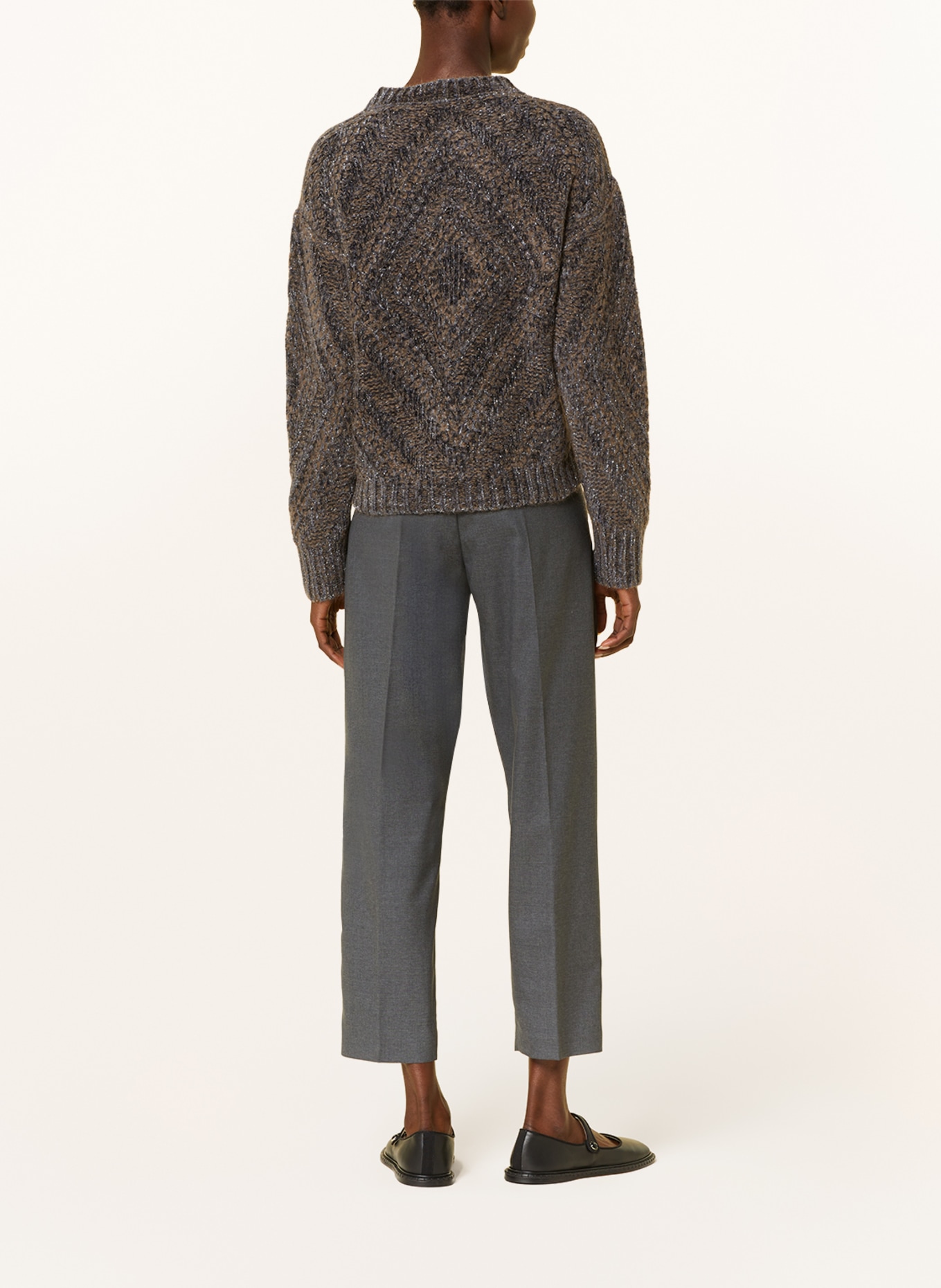 FABIANA FILIPPI Sweater with glitter thread, Color: DARK GRAY/ BROWN (Image 3)