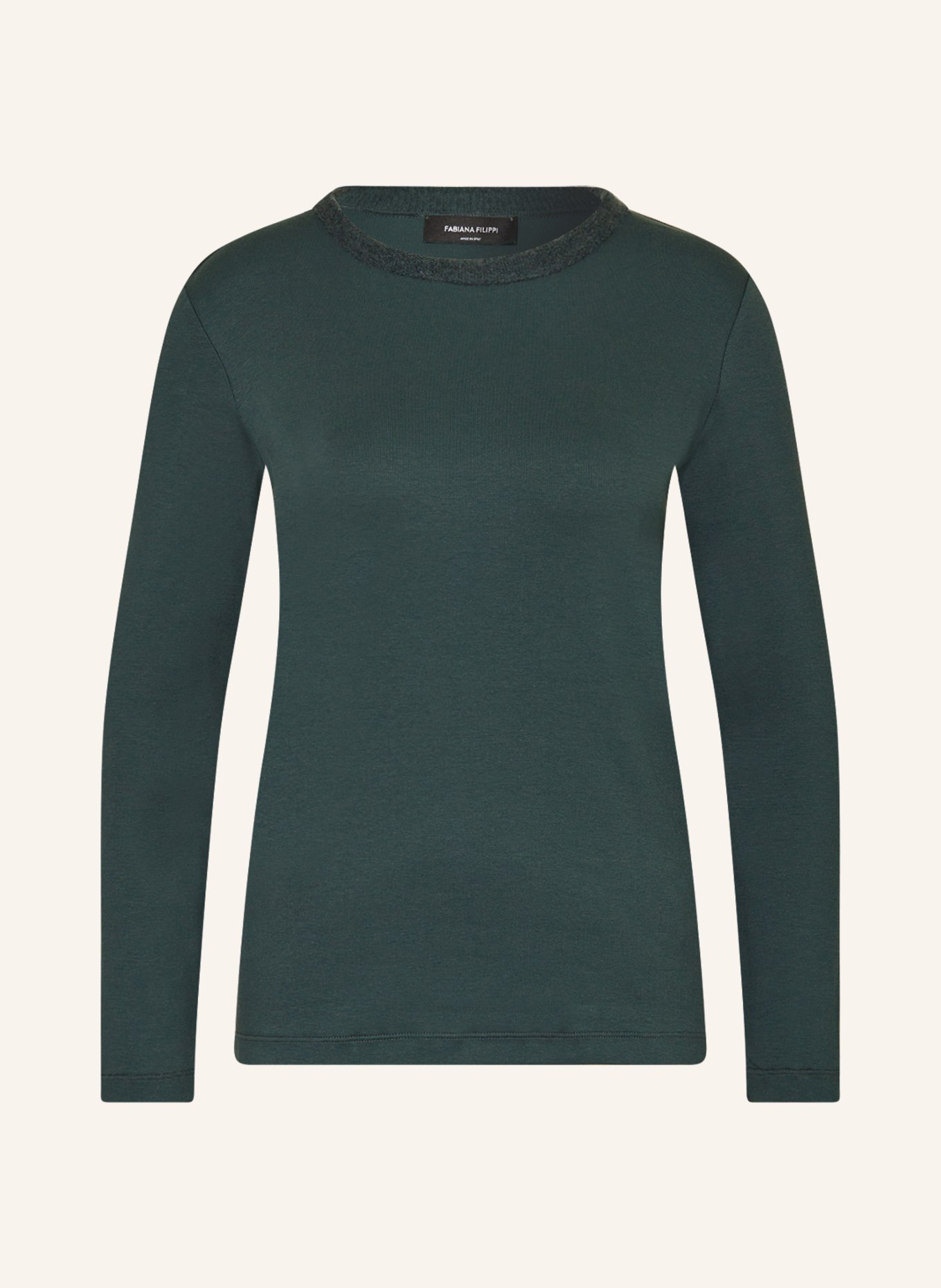 FABIANA FILIPPI Long sleeve shirt with sequins, Color: TEAL (Image 1)