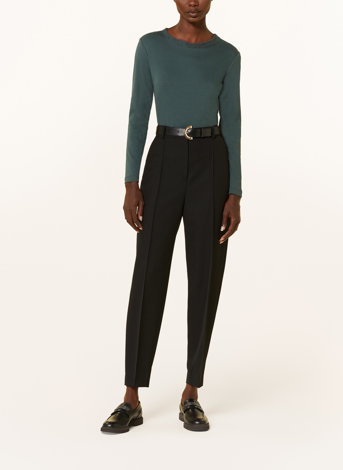 FABIANA FILIPPI Long sleeve shirt with sequins, Color: TEAL (Image 2)