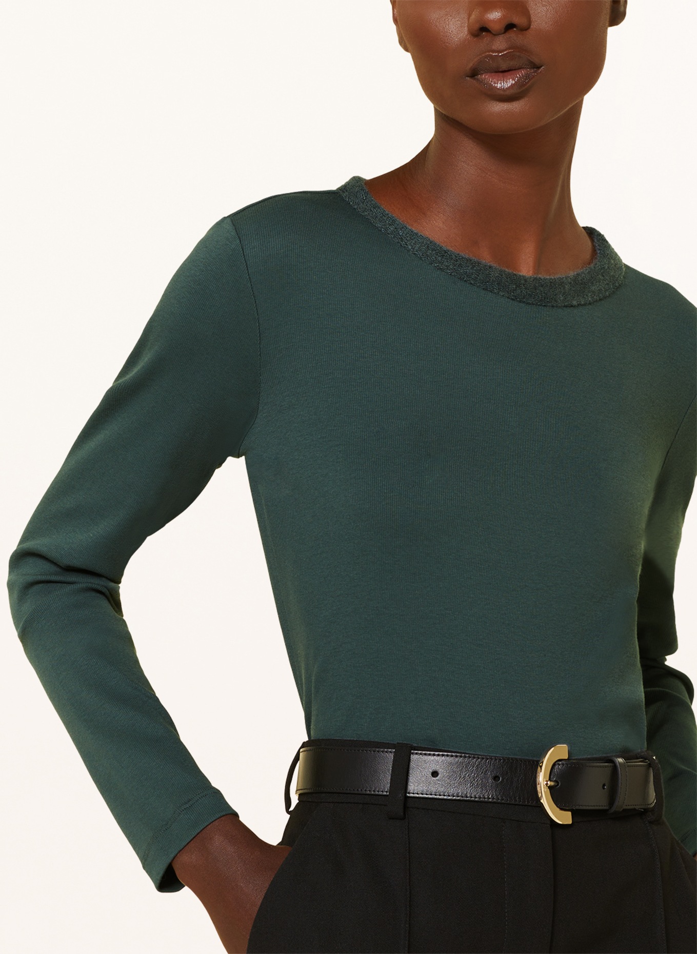 FABIANA FILIPPI Long sleeve shirt with sequins, Color: TEAL (Image 4)
