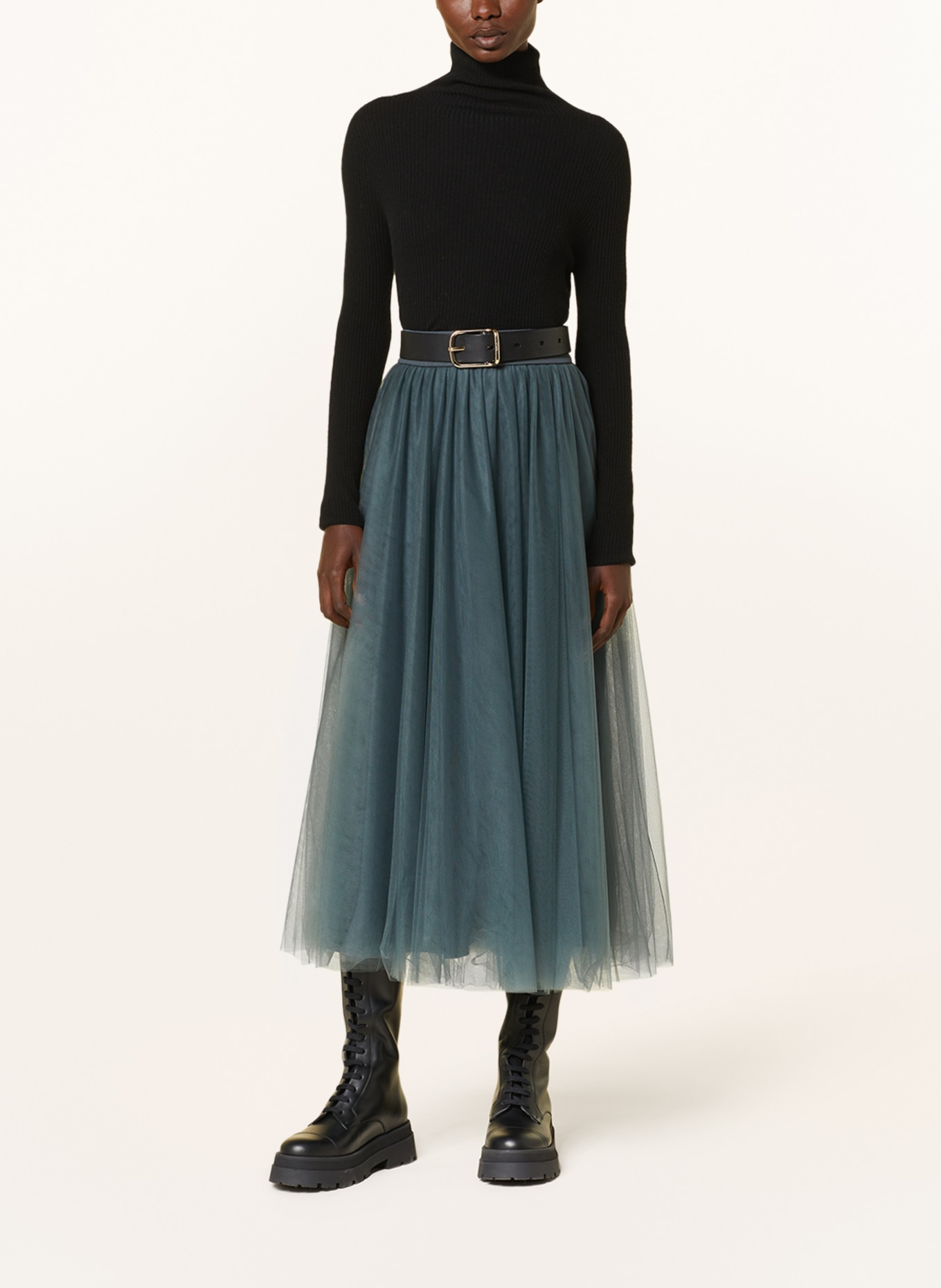 FABIANA FILIPPI Tylová sukně, Barva: PETROLEJOVÁ (Obrázek 2)