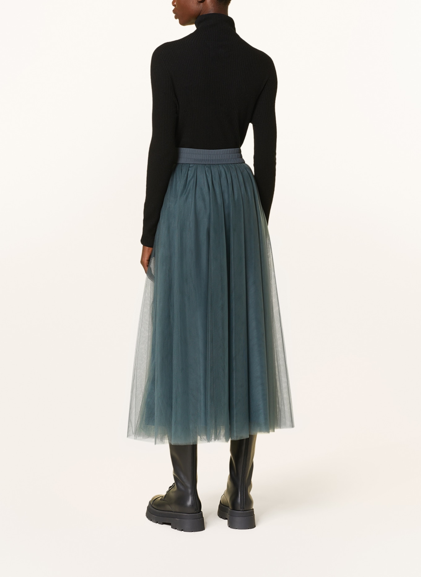 FABIANA FILIPPI Tylová sukně, Barva: PETROLEJOVÁ (Obrázek 3)