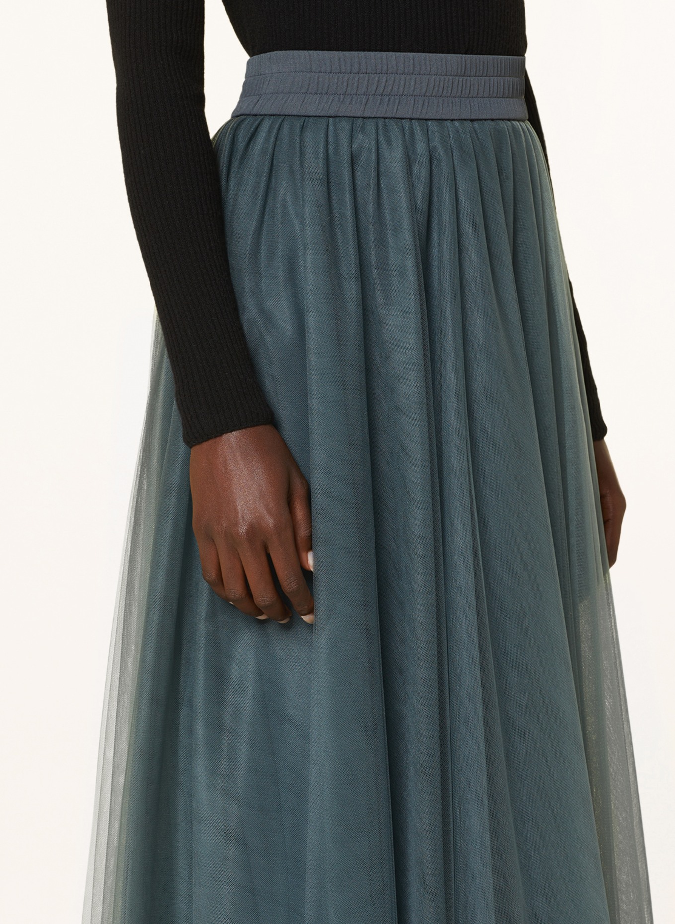 FABIANA FILIPPI Tylová sukně, Barva: PETROLEJOVÁ (Obrázek 4)