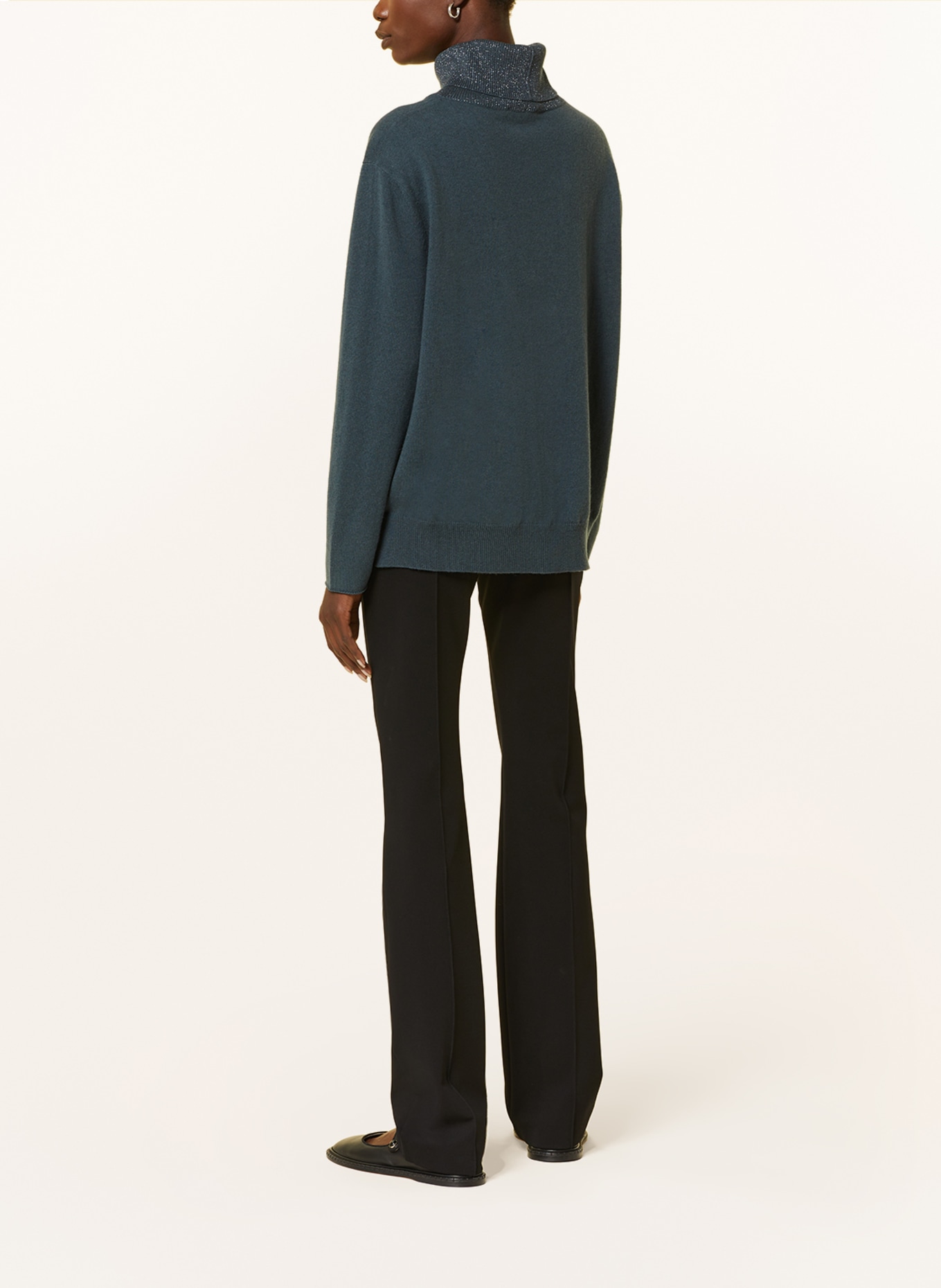 FABIANA FILIPPI Sweter z błyszczącą przędzą, Kolor: SZARONIEBIESKI (Obrazek 3)